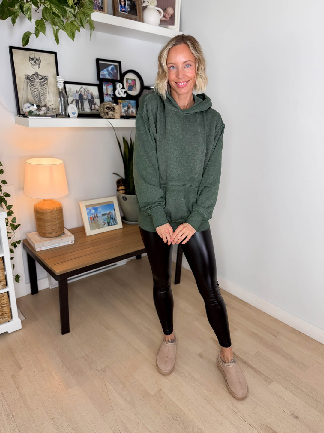 Mono B Burnout Bliss Fleece Hoodie- HEATHER SYCAMORE