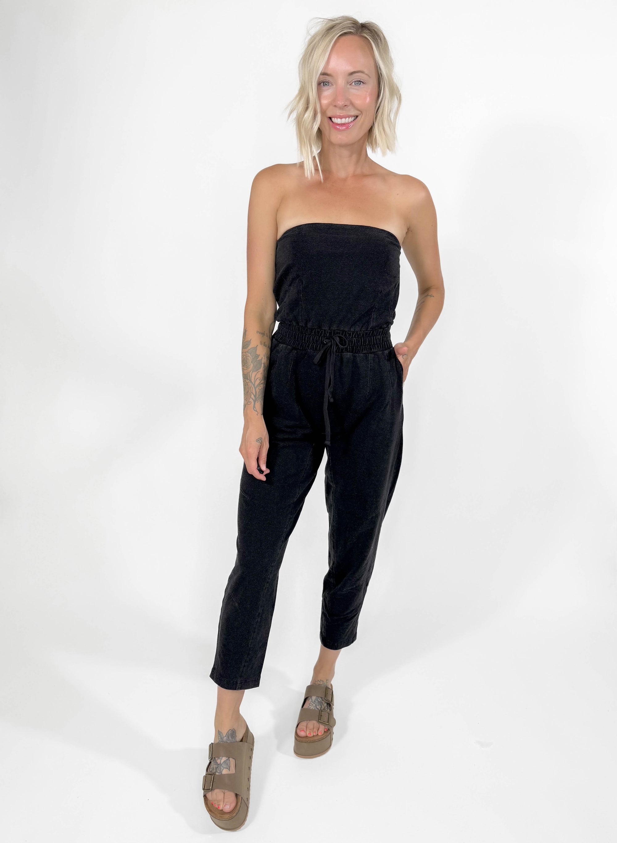 MONO B Colorado Cotton Jumpsuit- BLACK