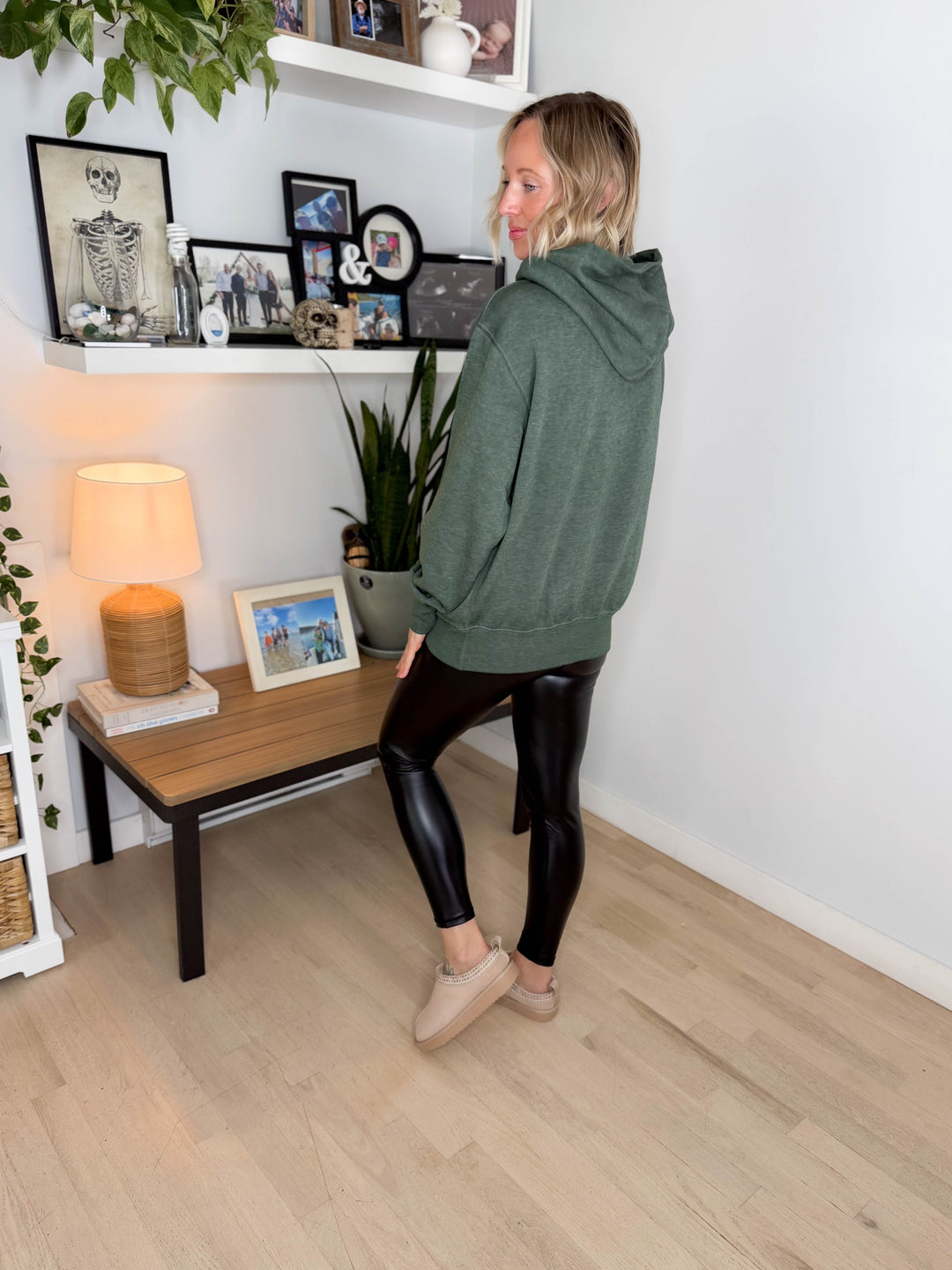 Mono B Burnout Bliss Fleece Hoodie- HEATHER SYCAMORE