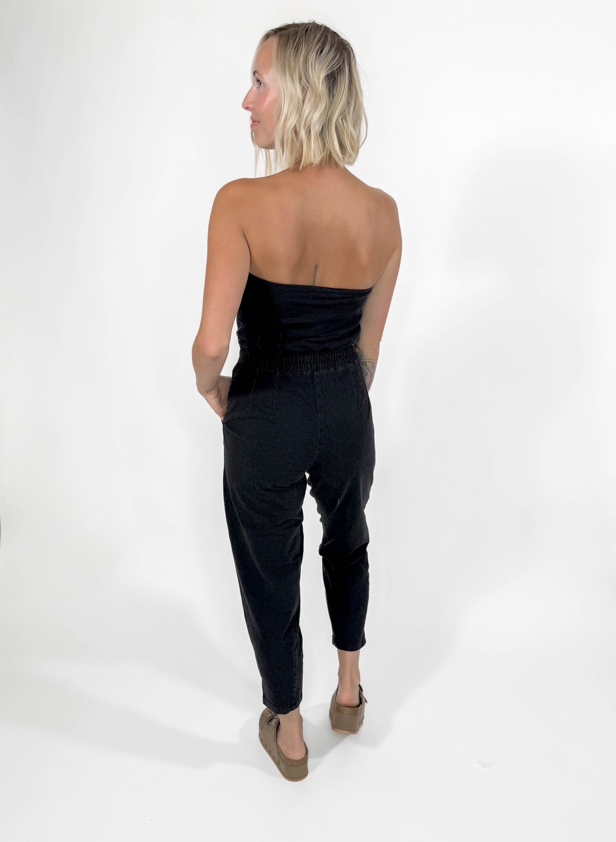 MONO B Colorado Cotton Jumpsuit- BLACK