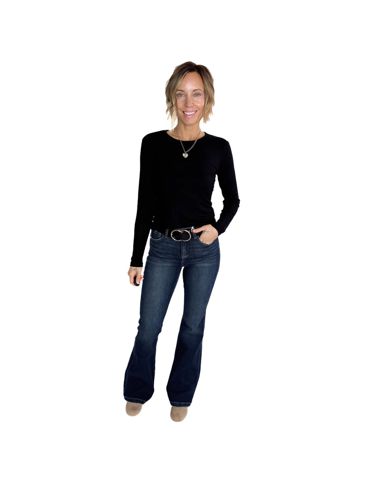 Indie Ribbed Long Sleeve- BLACK