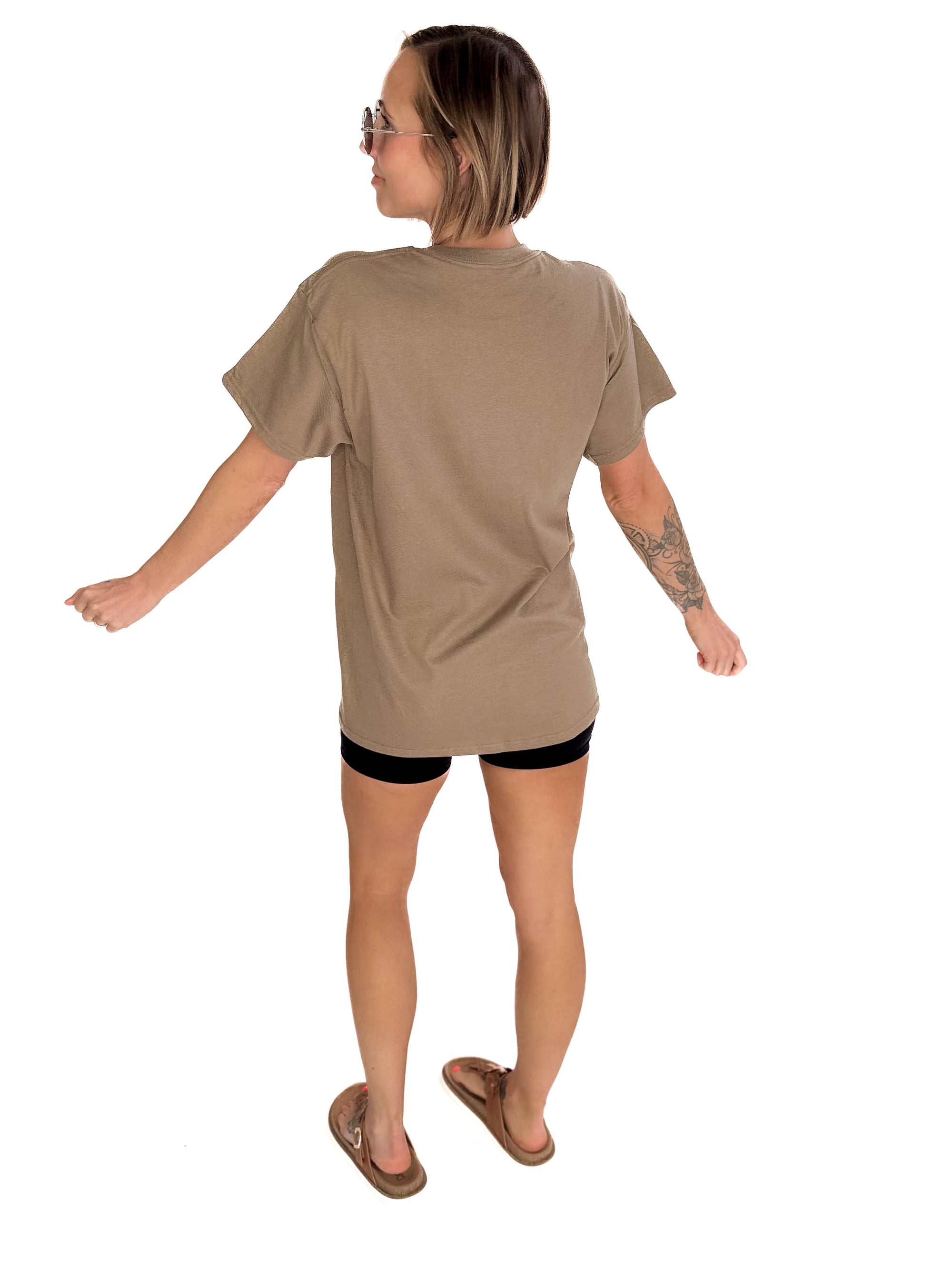 Cowgirl Surfer Vintage Graphic Tee- COCOA