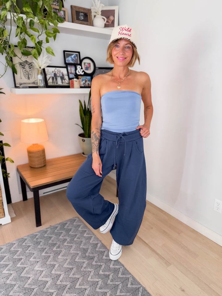 Moonlit Basic Jersey Bandeau- DENIM BLUE