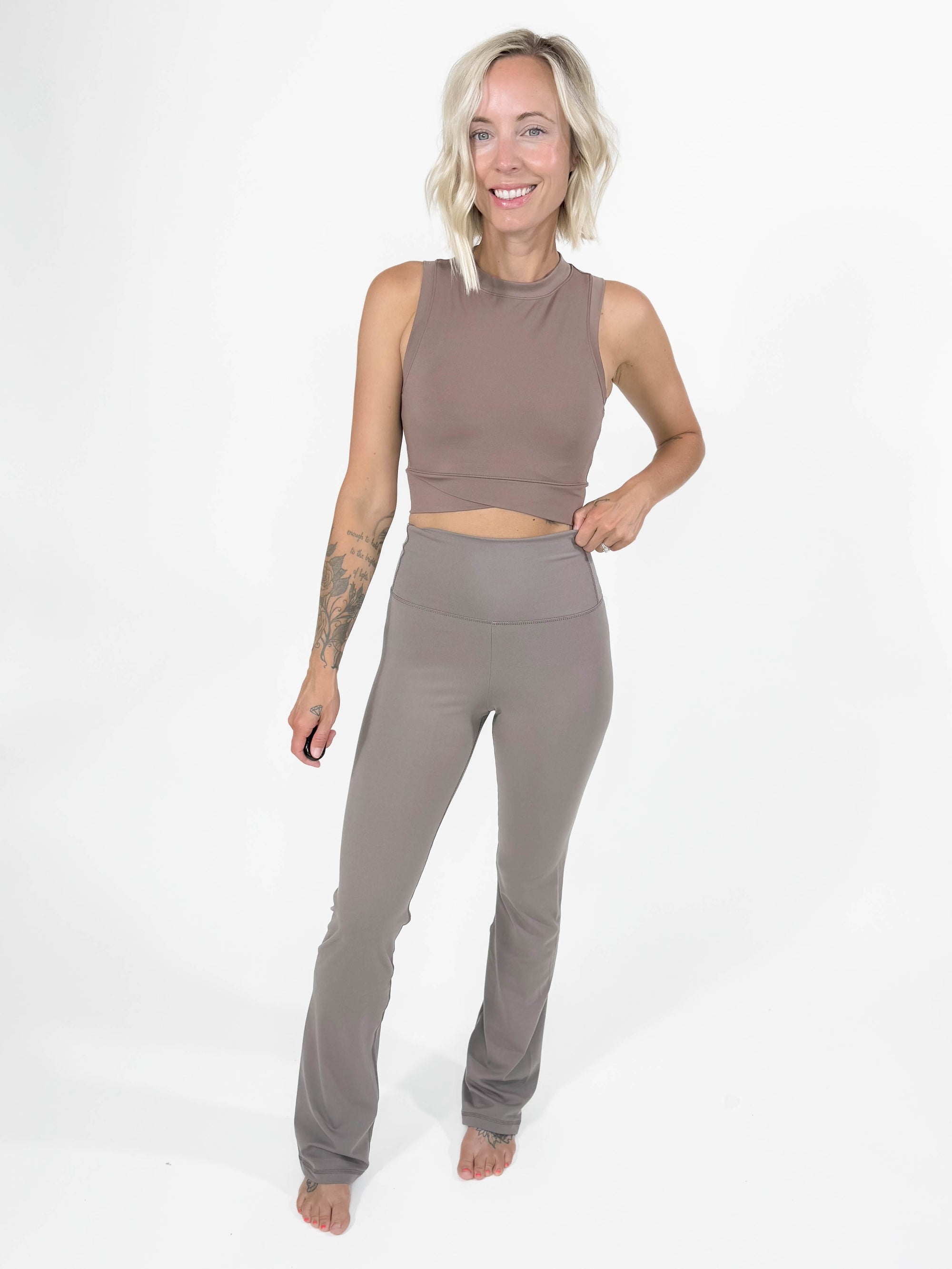 MONO B Venice Active Top- DEEP TAUPE-FINAL SALE