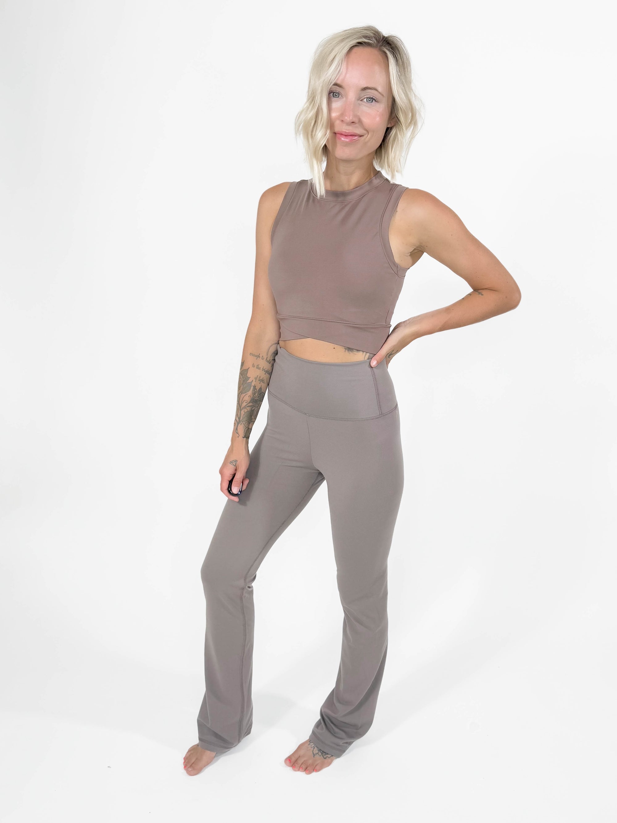 MONO B Venice Active Top- DEEP TAUPE-FINAL SALE