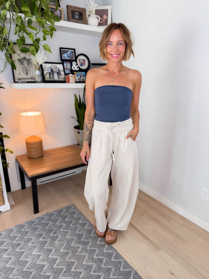 Moonlit Basic Jersey Bandeau- DARK DENIM