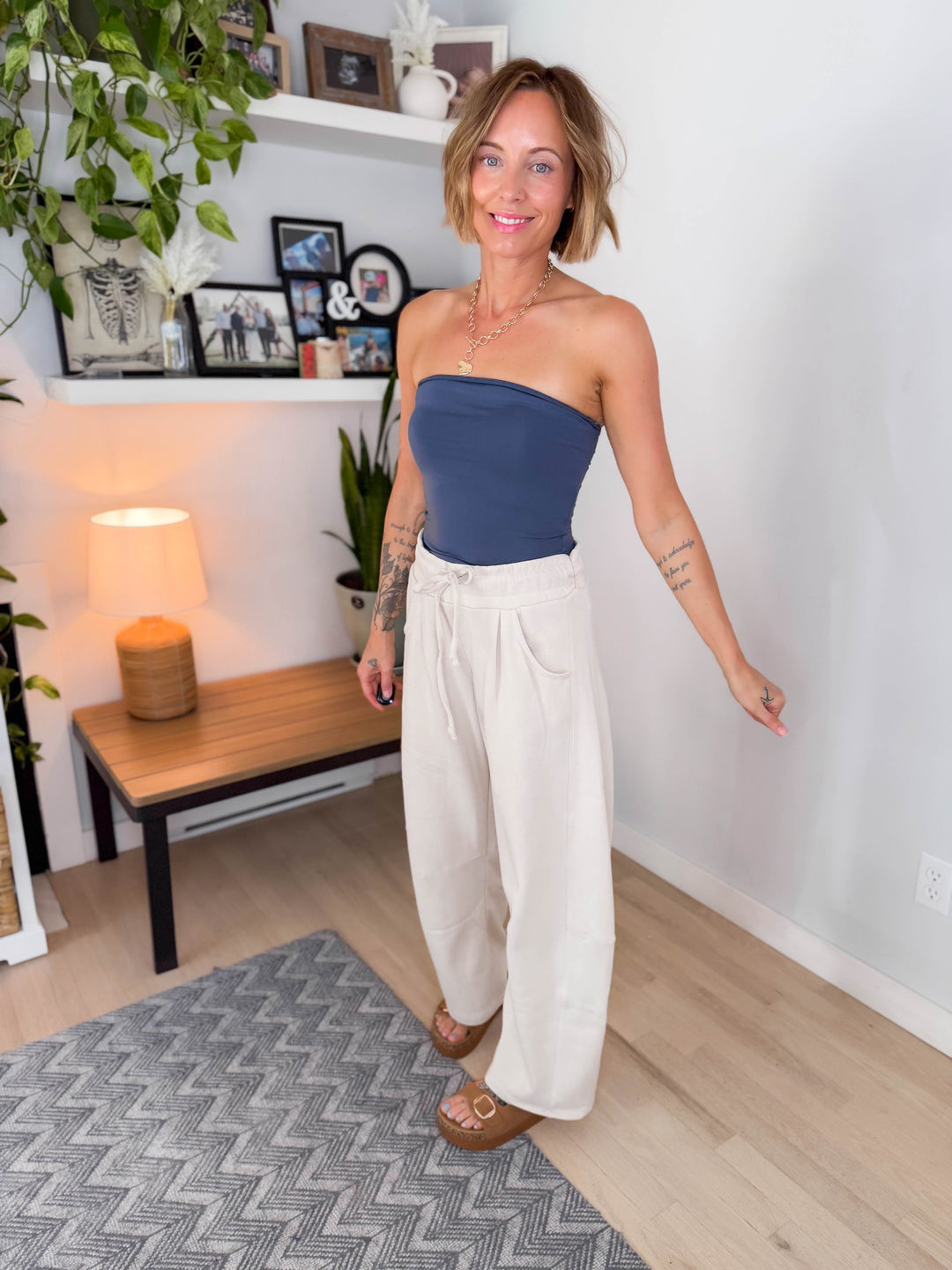 Moonlit Basic Jersey Bandeau- DARK DENIM