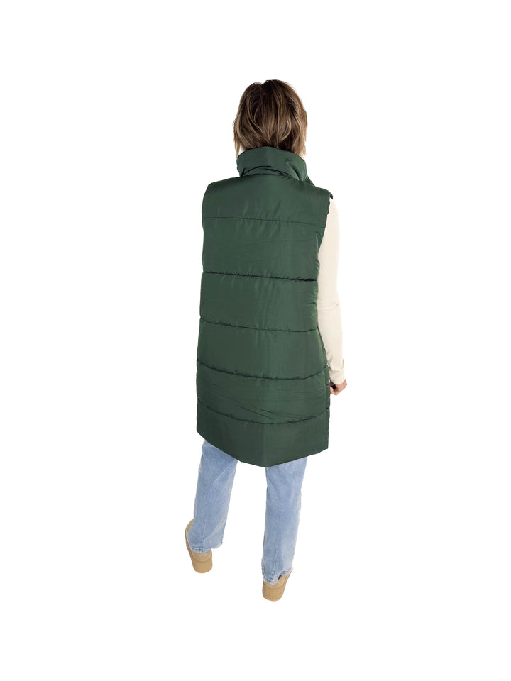 Remington Longline Puffer Vest- GREEN