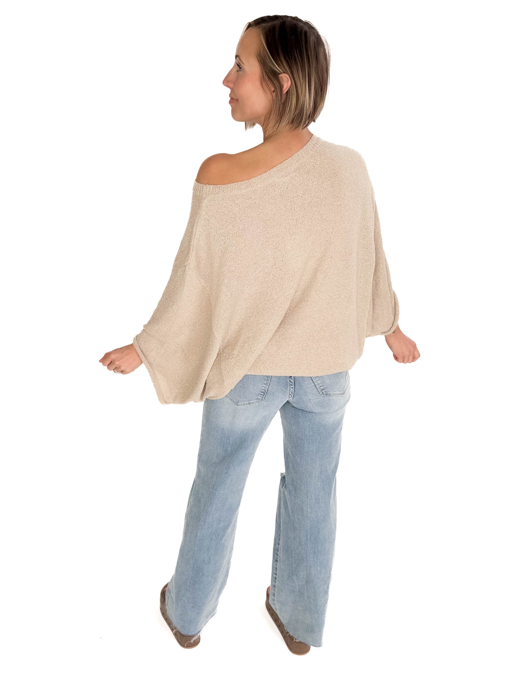 Sandreen Dolman Oversized Sweater- MUSHROOM