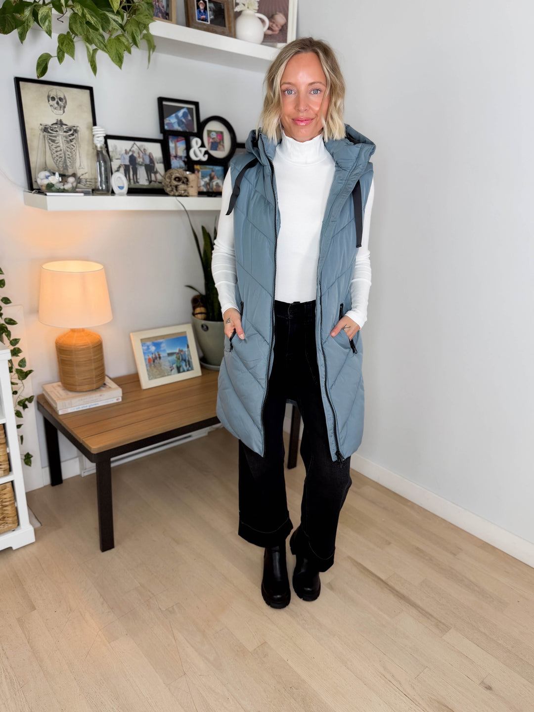 ONLY Skylar Hooded Vest- STORMY WEATHER