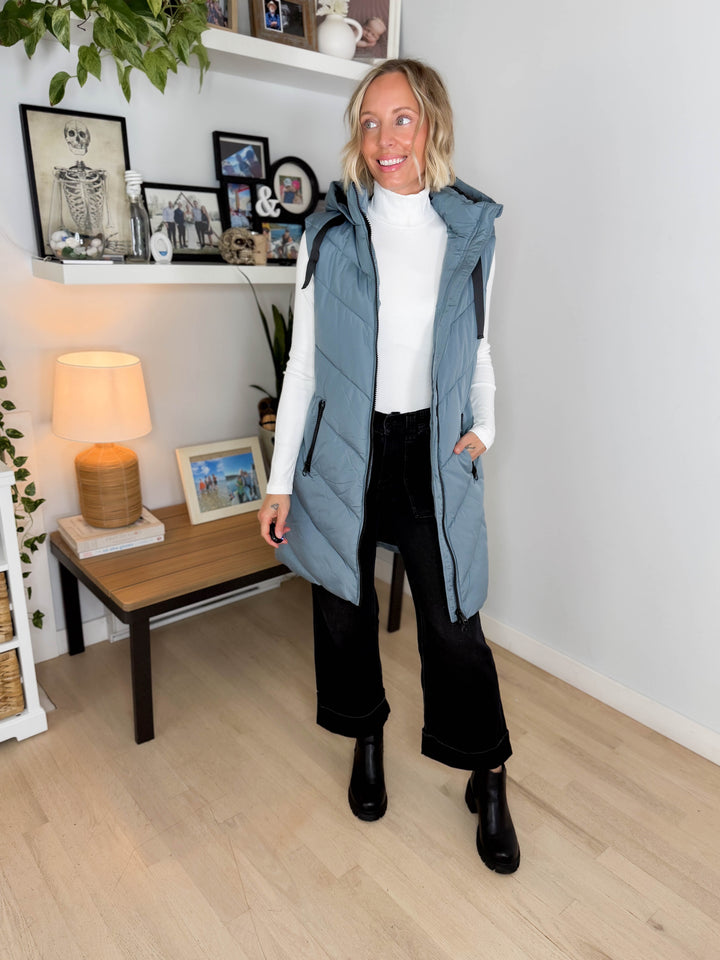 ONLY Skylar Hooded Vest- STORMY WEATHER