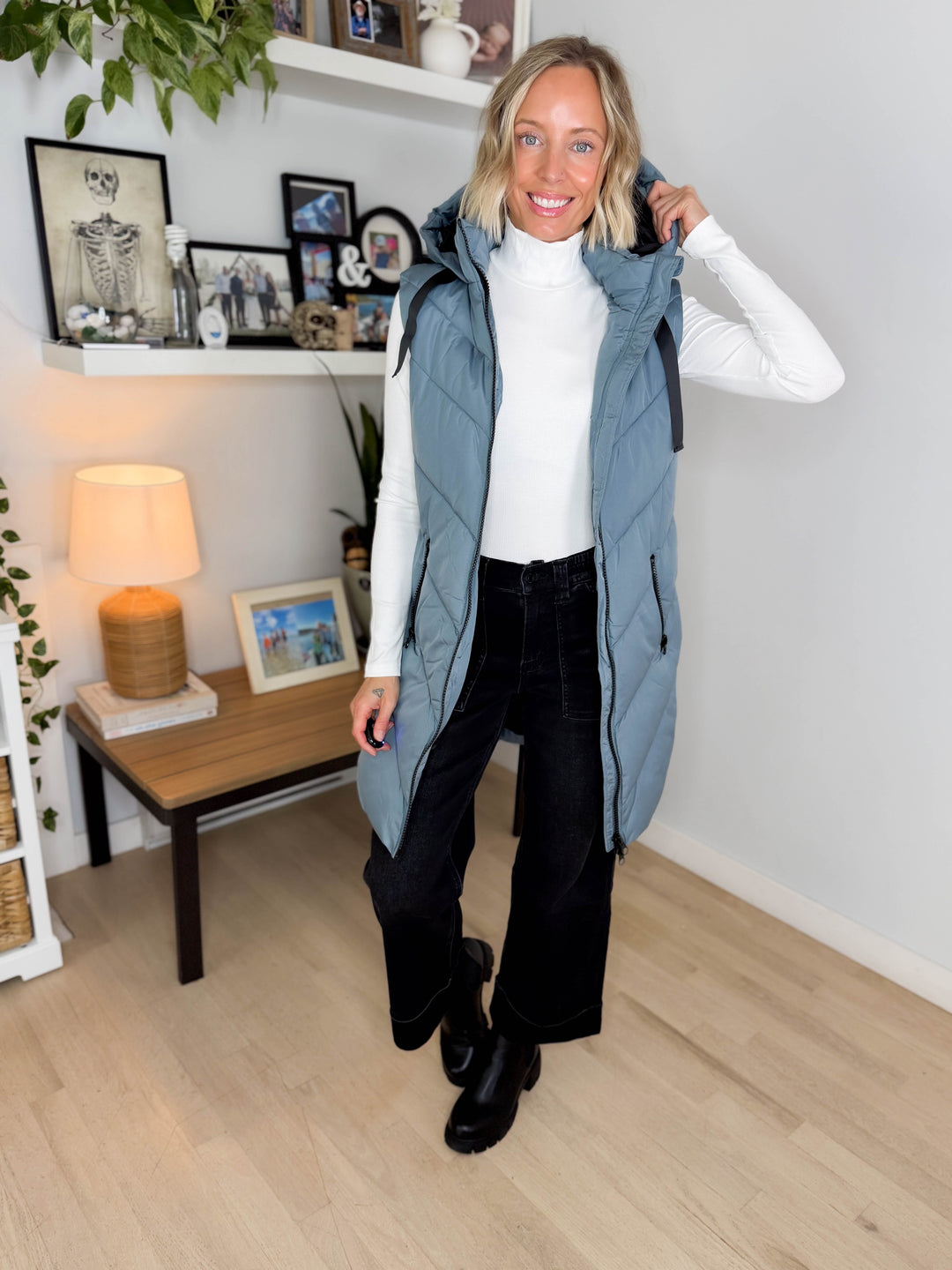 ONLY Skylar Hooded Vest- STORMY WEATHER