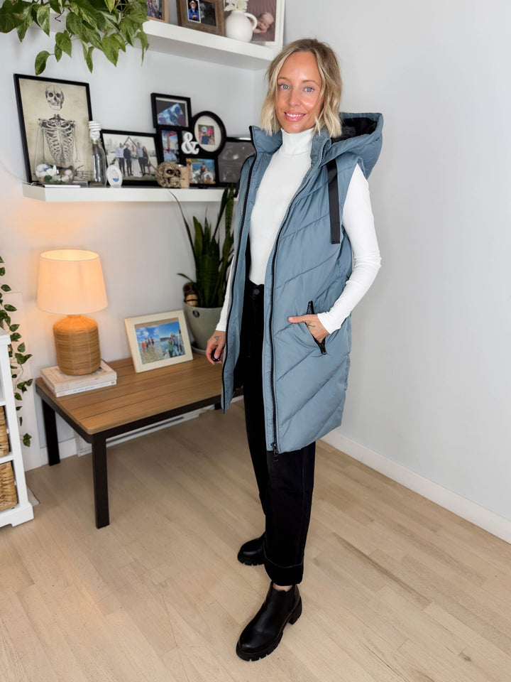 ONLY Skylar Hooded Vest- STORMY WEATHER