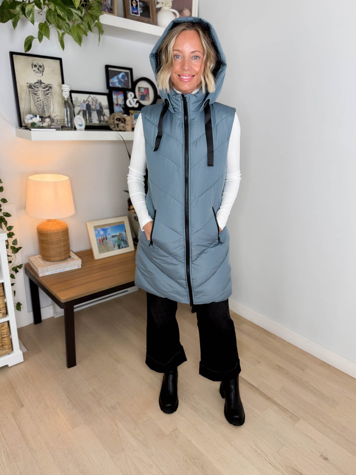ONLY Skylar Hooded Vest- STORMY WEATHER