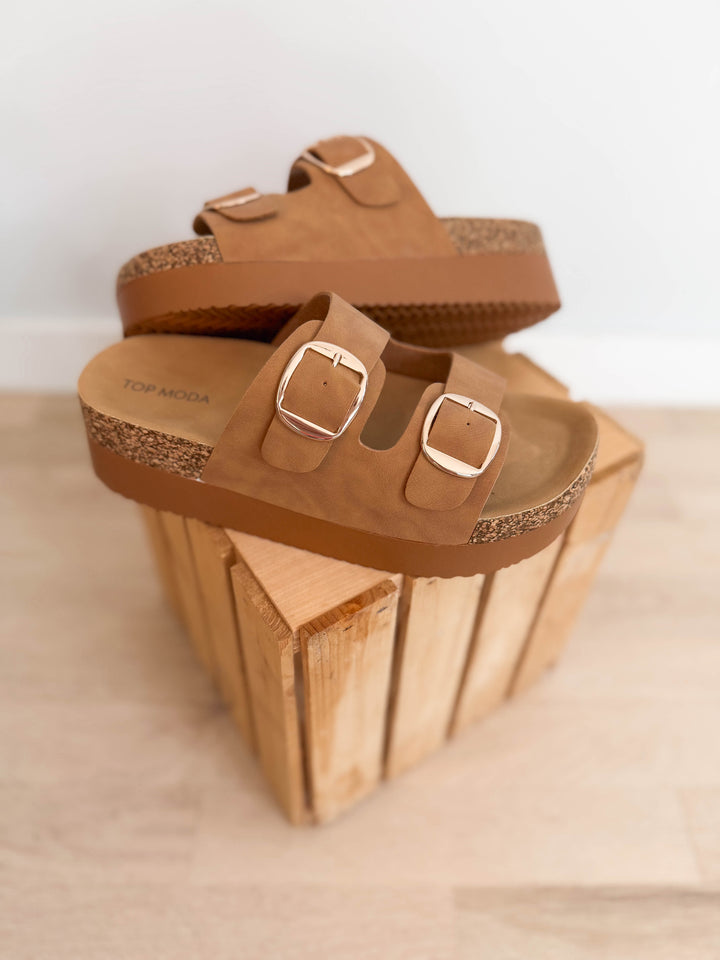 Avril Platform Sandal- TAN