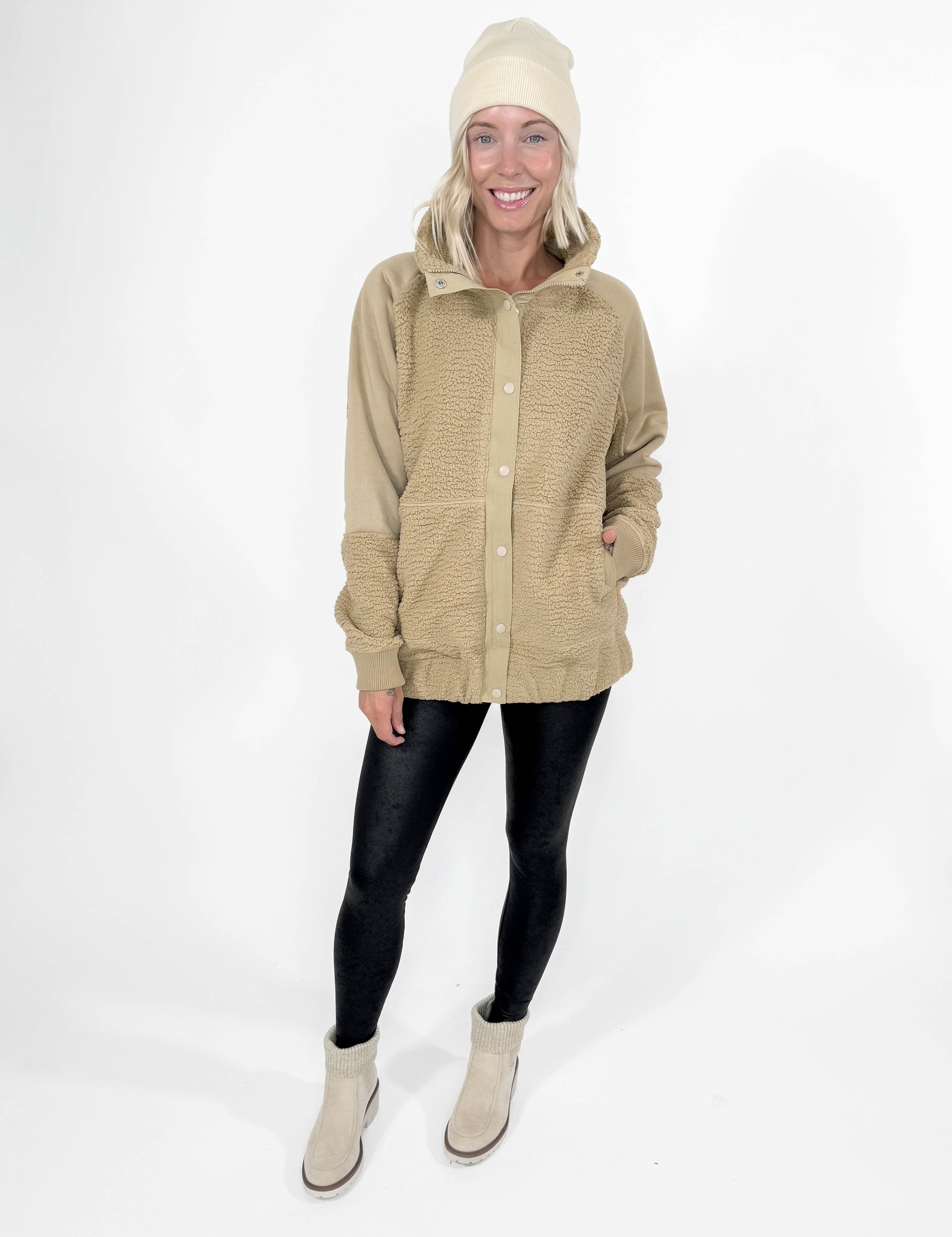 MONO B Banff Sherpa Jacket- CAMEL