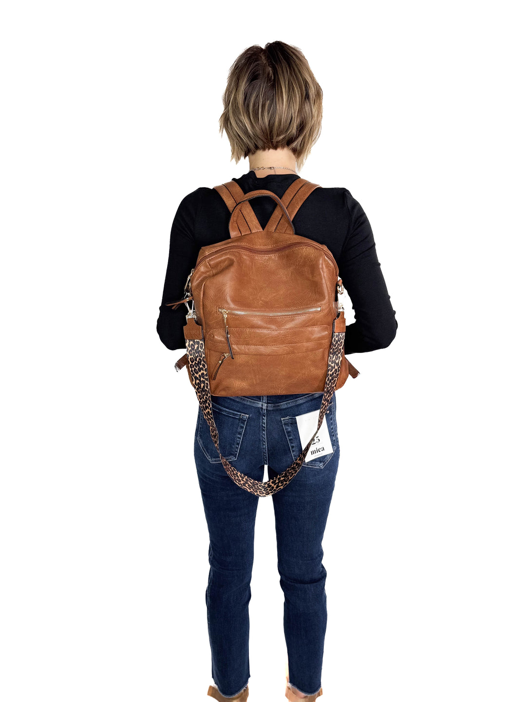 Amelia Convertible Backpack- BROWN