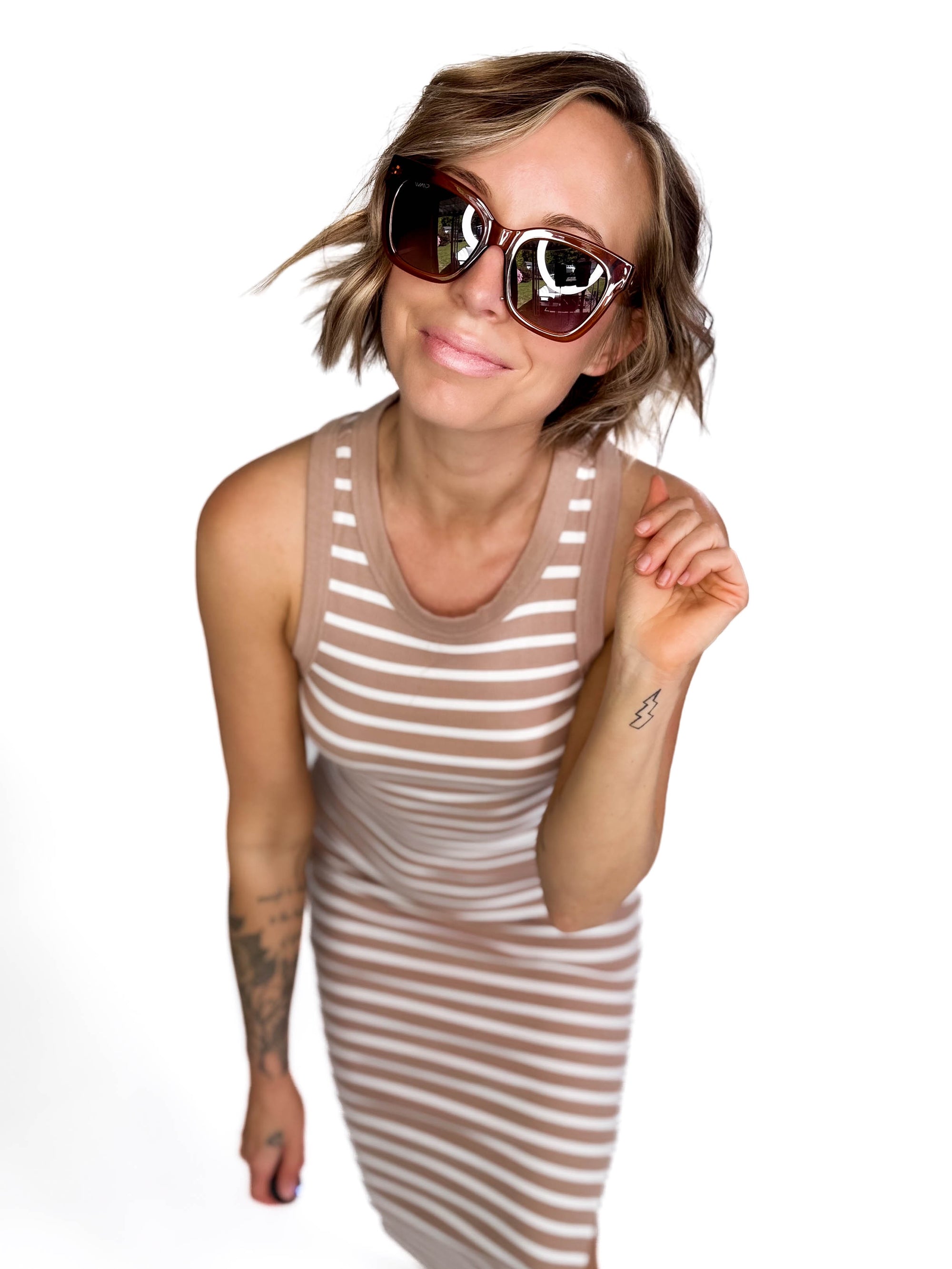 Wear Me Pro Polarized Stormi Chunky Square Sunglasses- CHESNUT BROWN