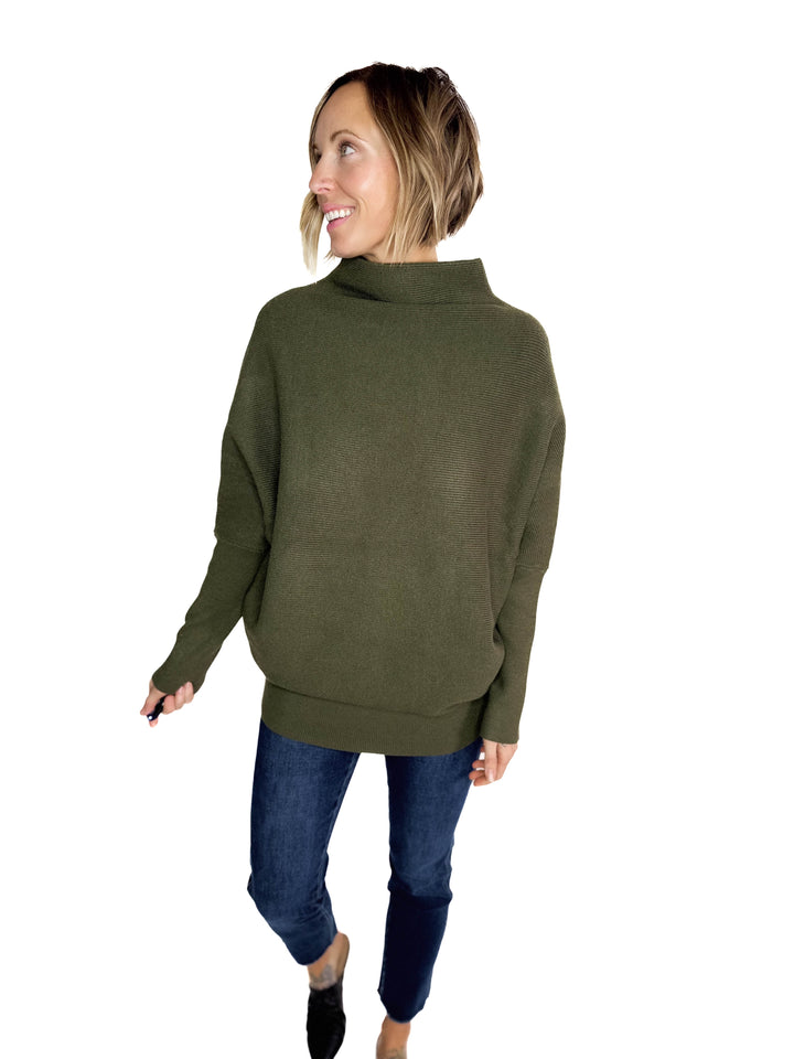 Maren Dolman Sweater- DARK OLIVE