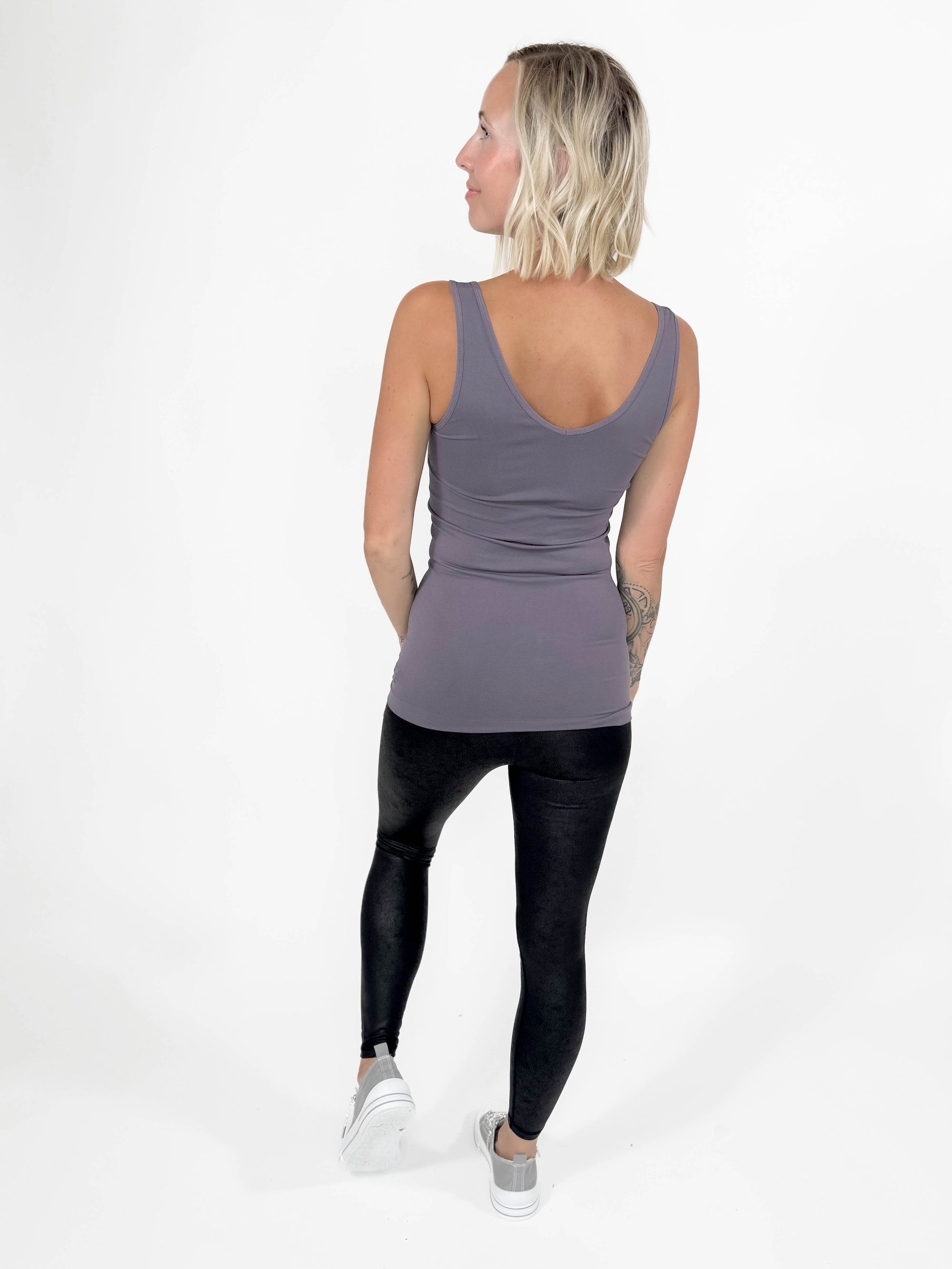 Must Have Seamless Reversible Tank- GREY