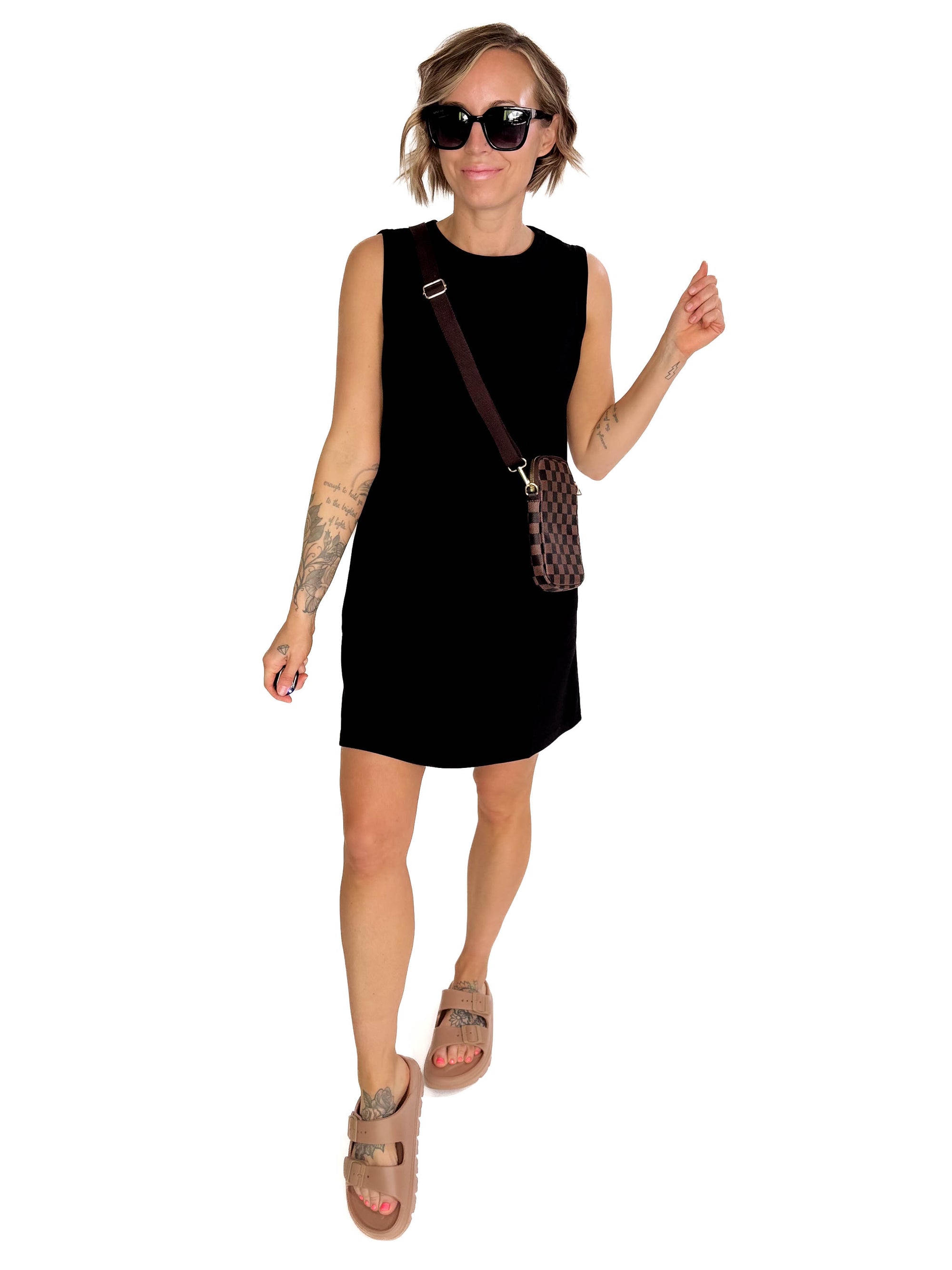 Kamila Scuba Mini Dress- BLACK