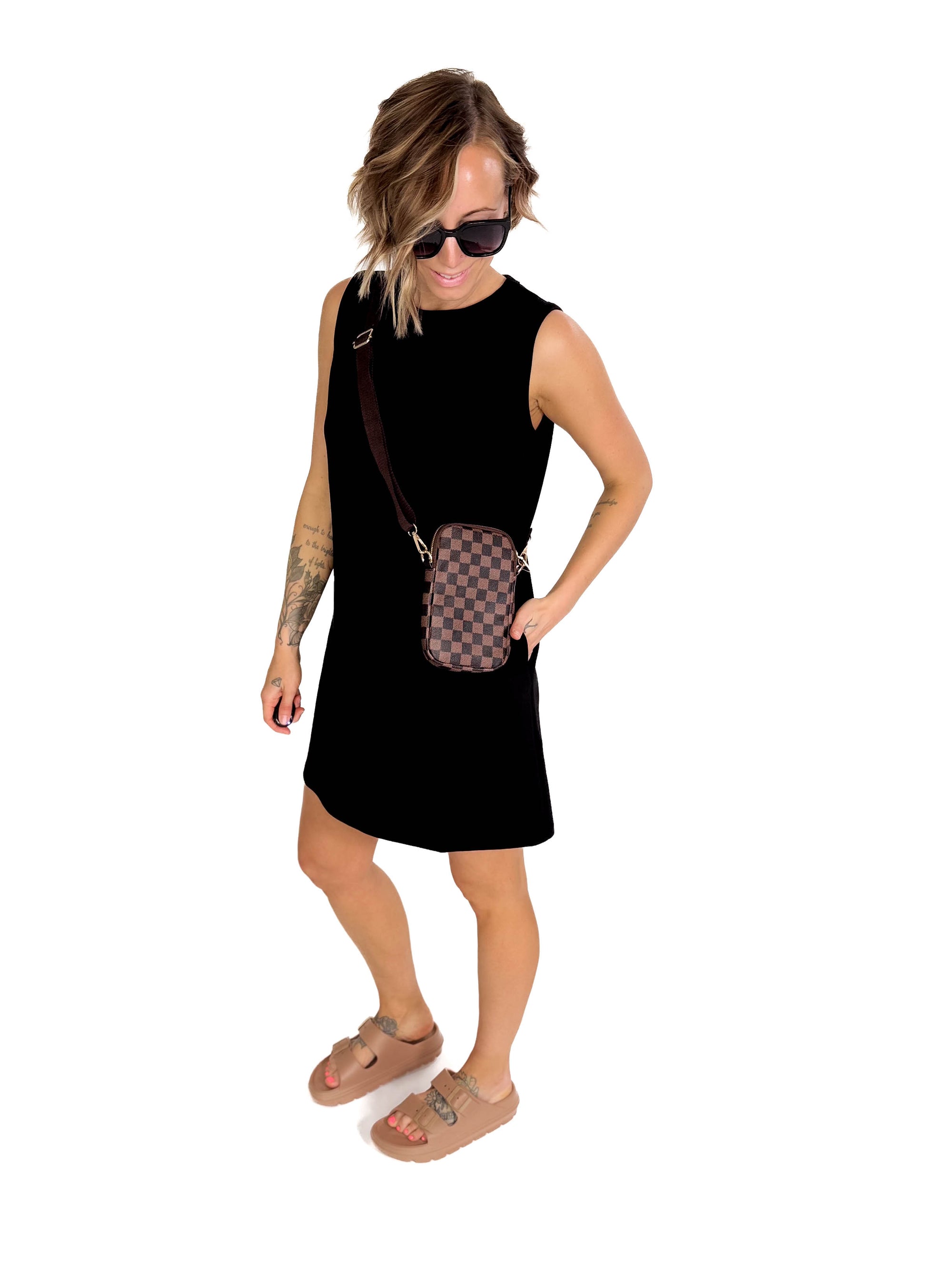 Kamila Scuba Mini Dress- BLACK