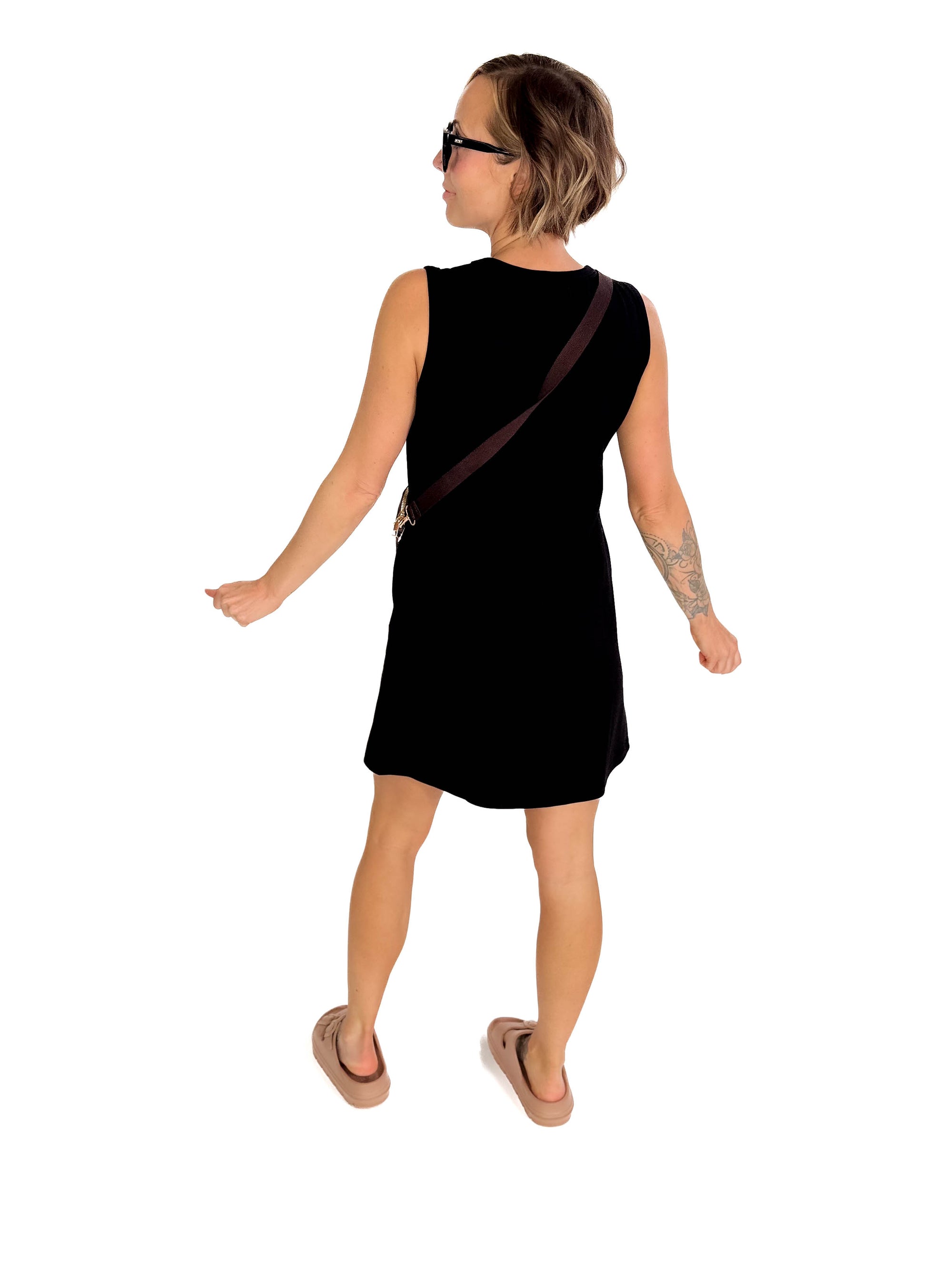 Kamila Scuba Mini Dress- BLACK
