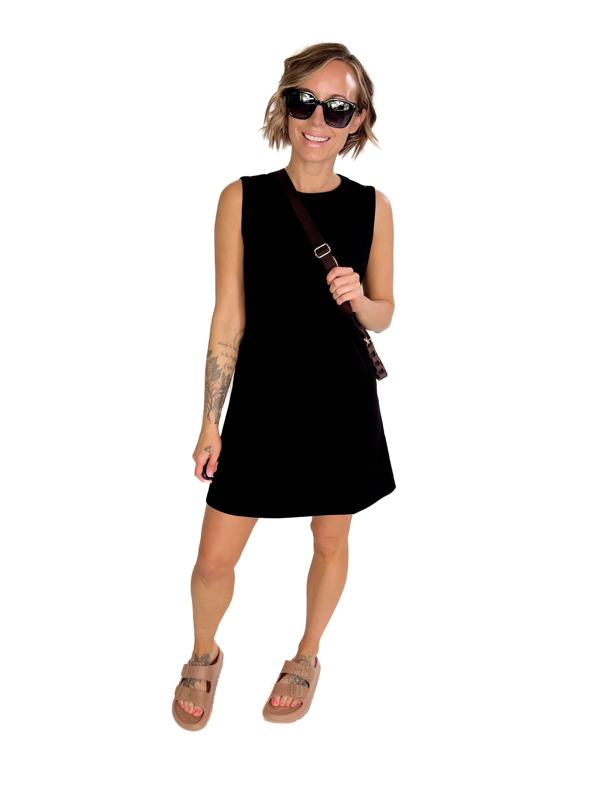 Kamila Scuba Mini Dress- BLACK