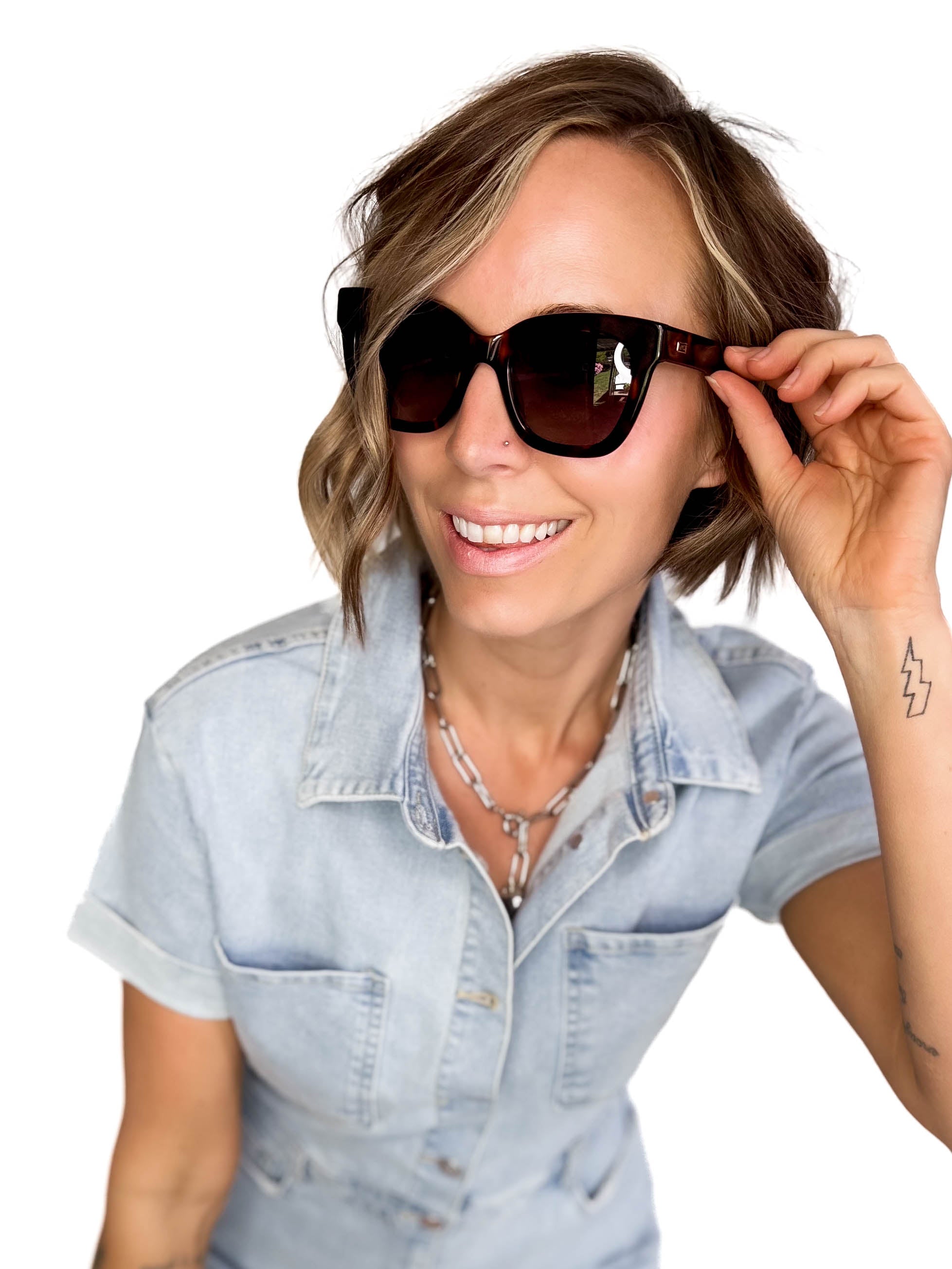 Wear Me Pro Polarized Stormi Chunky Square Sunglasses- TORTOISE