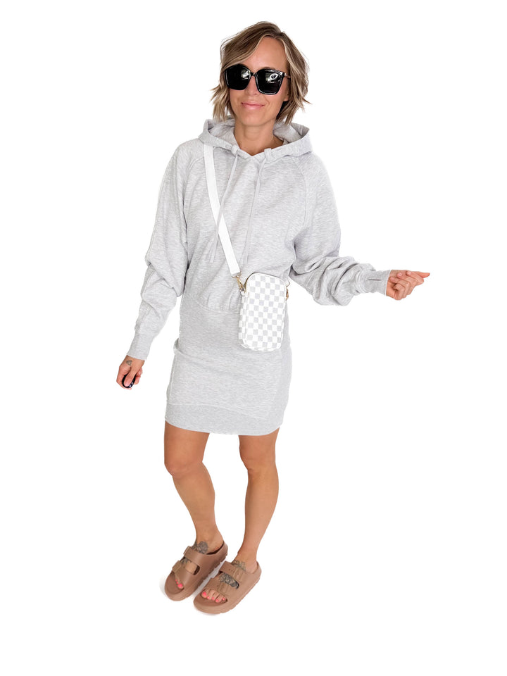 Cora Hoodie Dress- HEATHER GREY-FINAL SALE