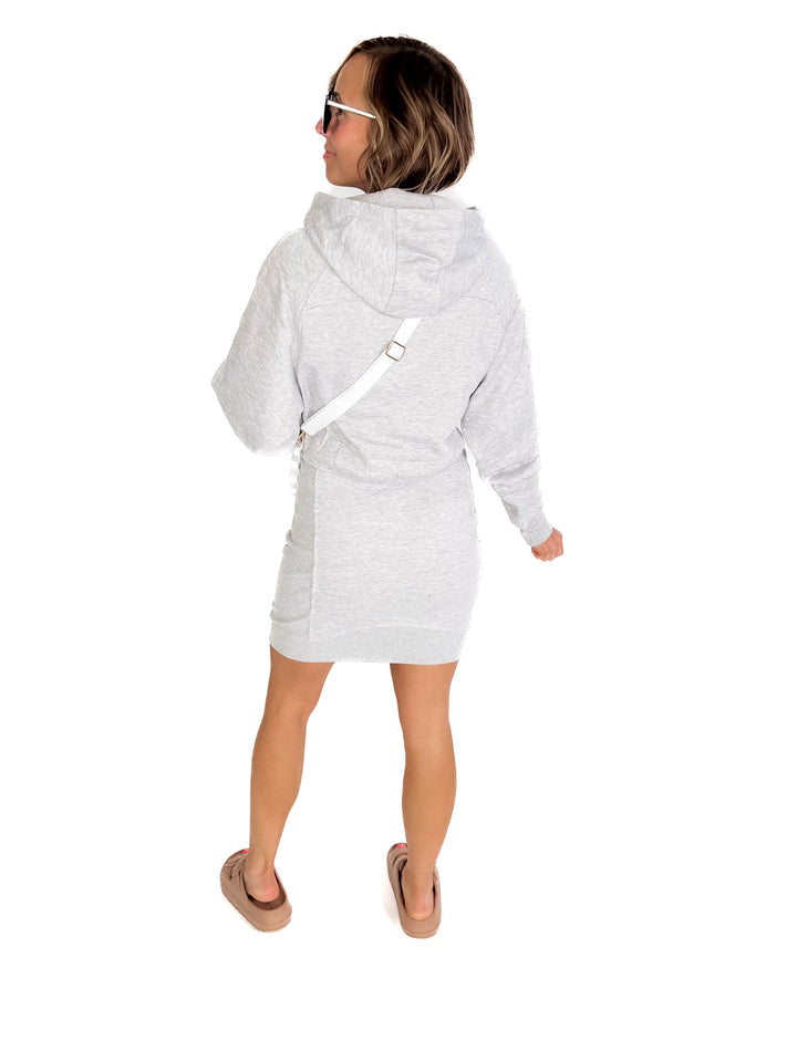 Cora Hoodie Dress- HEATHER GREY-FINAL SALE