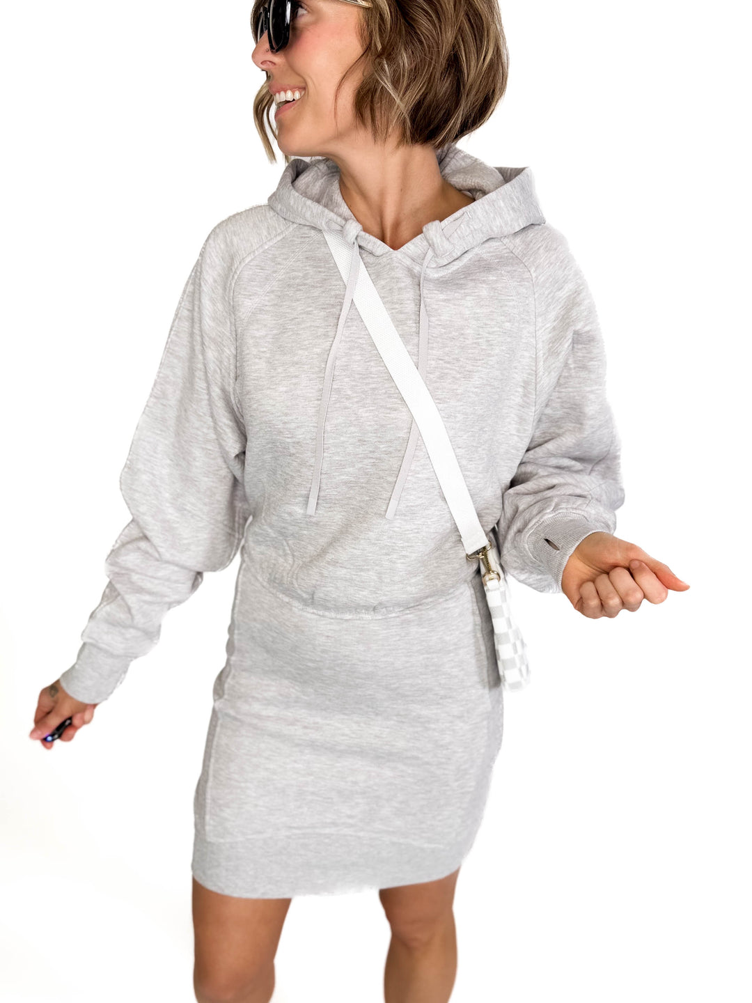 Cora Hoodie Dress- HEATHER GREY-FINAL SALE