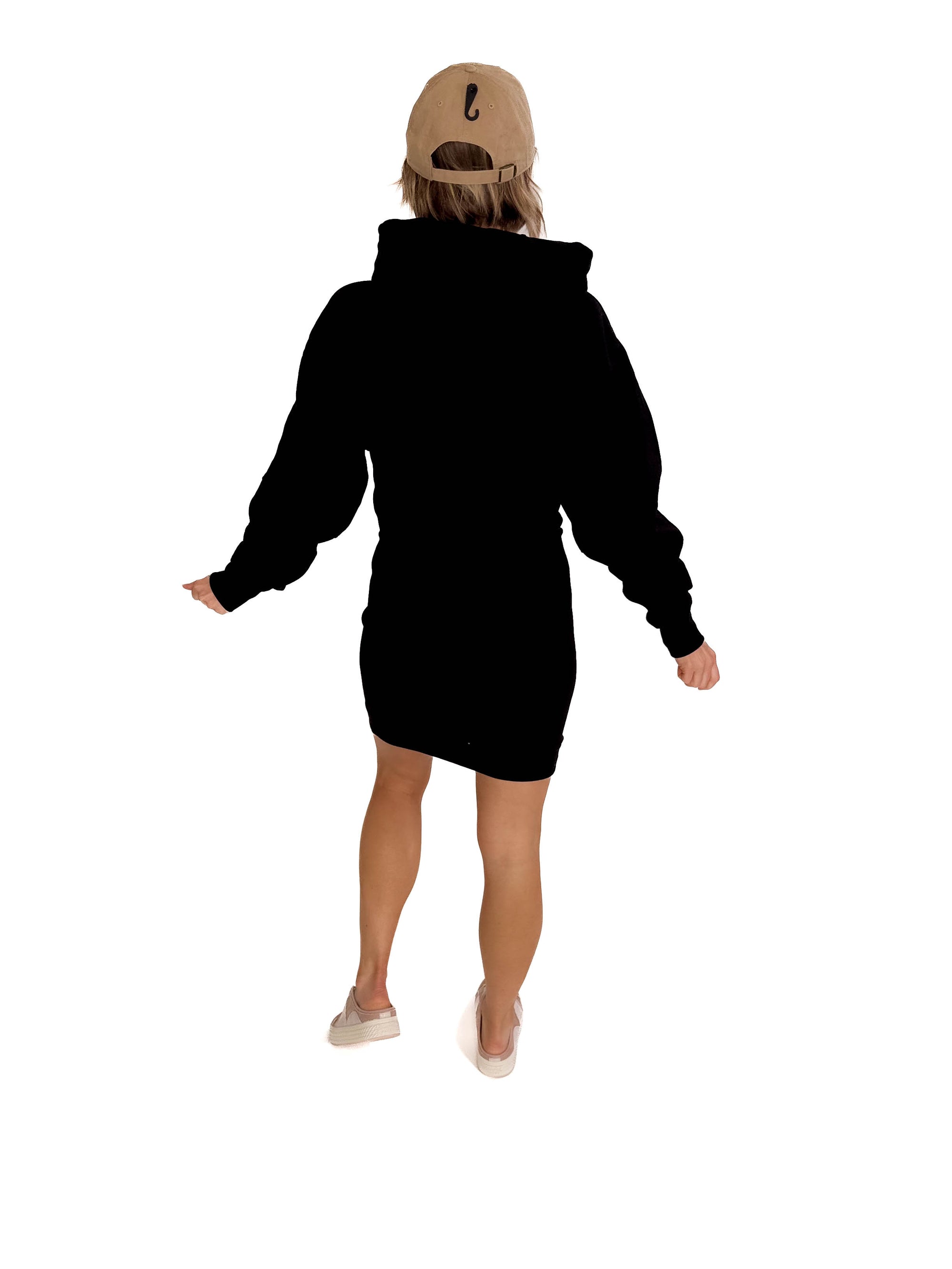 Cora Hoodie Dress- BLACK