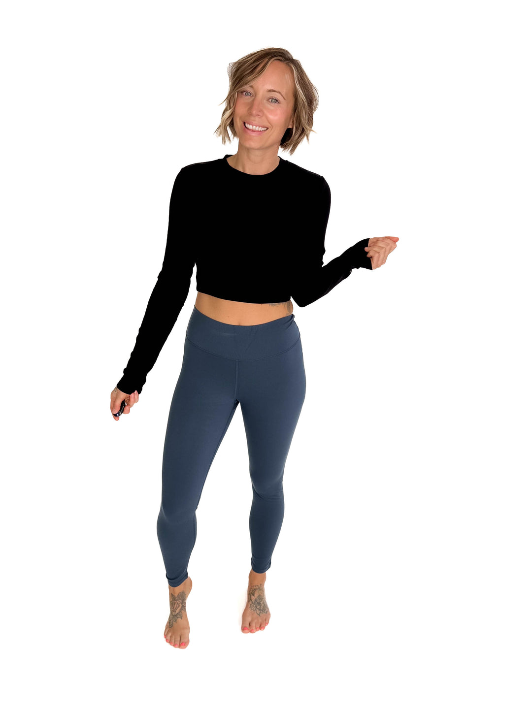 MONO B Tatum High Waist Legging- MIDNIGHT NAVY-FINAL SALE