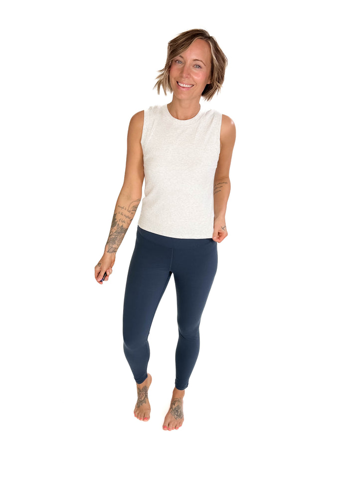 Shoreline Crewneck Tank- MARBLE OAT-FINAL SALE
