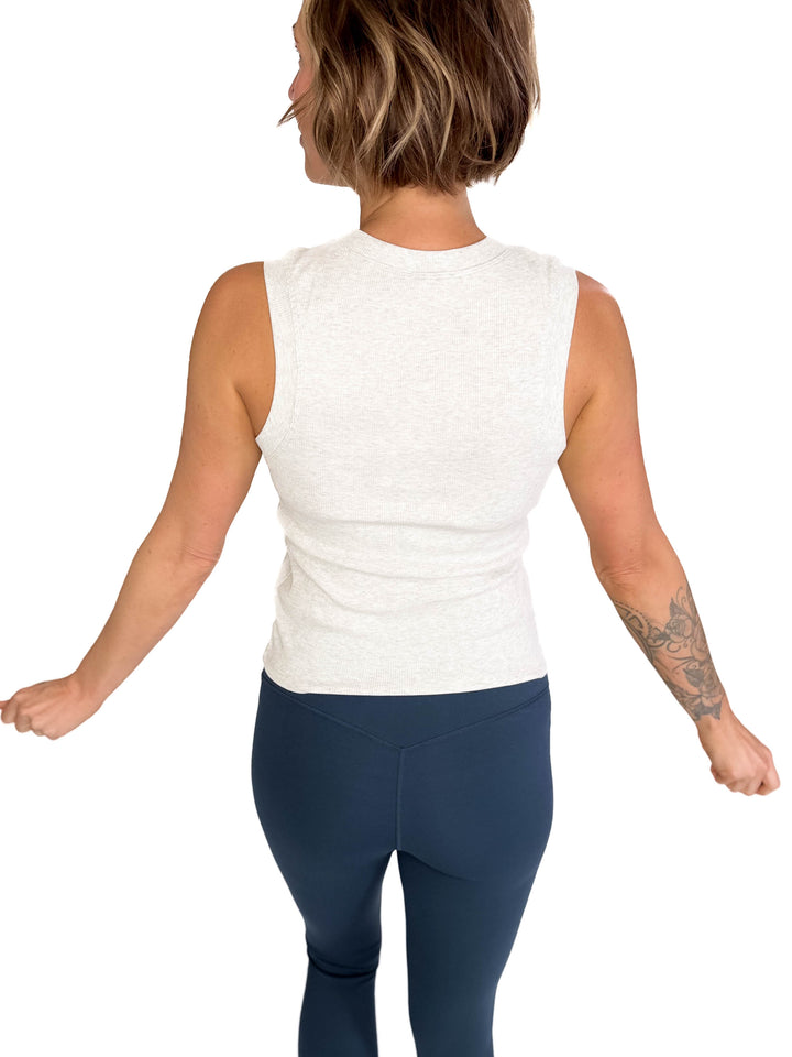 Shoreline Crewneck Tank- MARBLE OAT-FINAL SALE