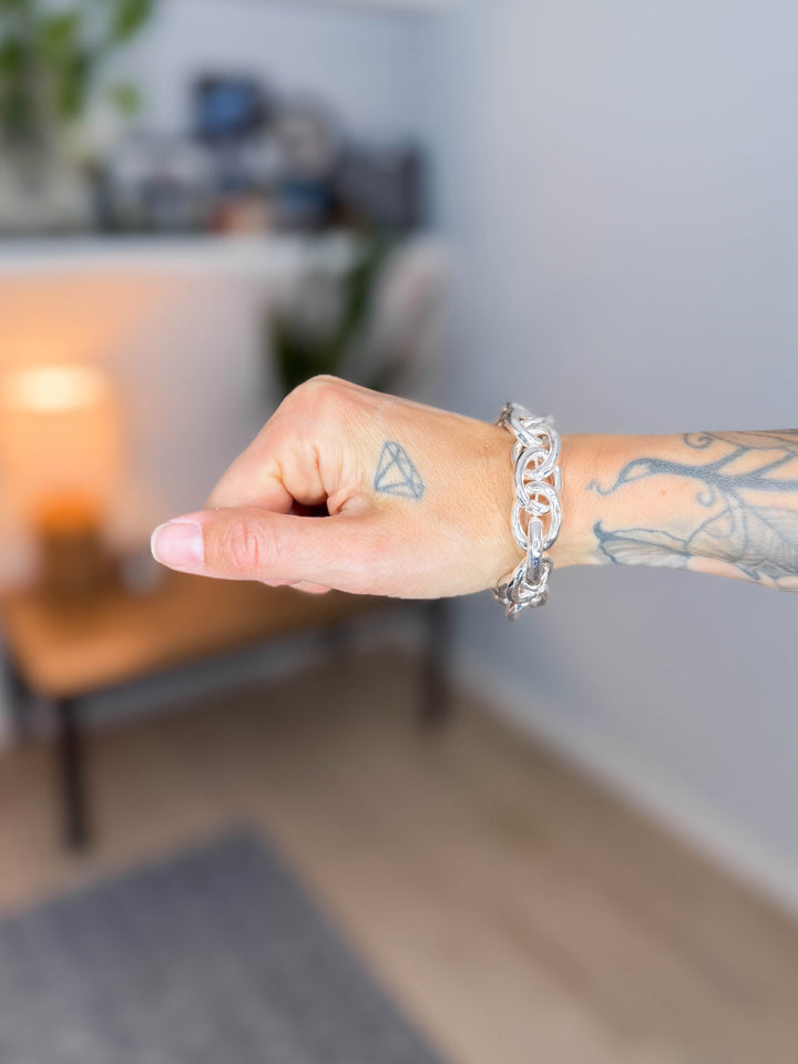 Tiva Link Chain Stretch Bracelet- SILVER