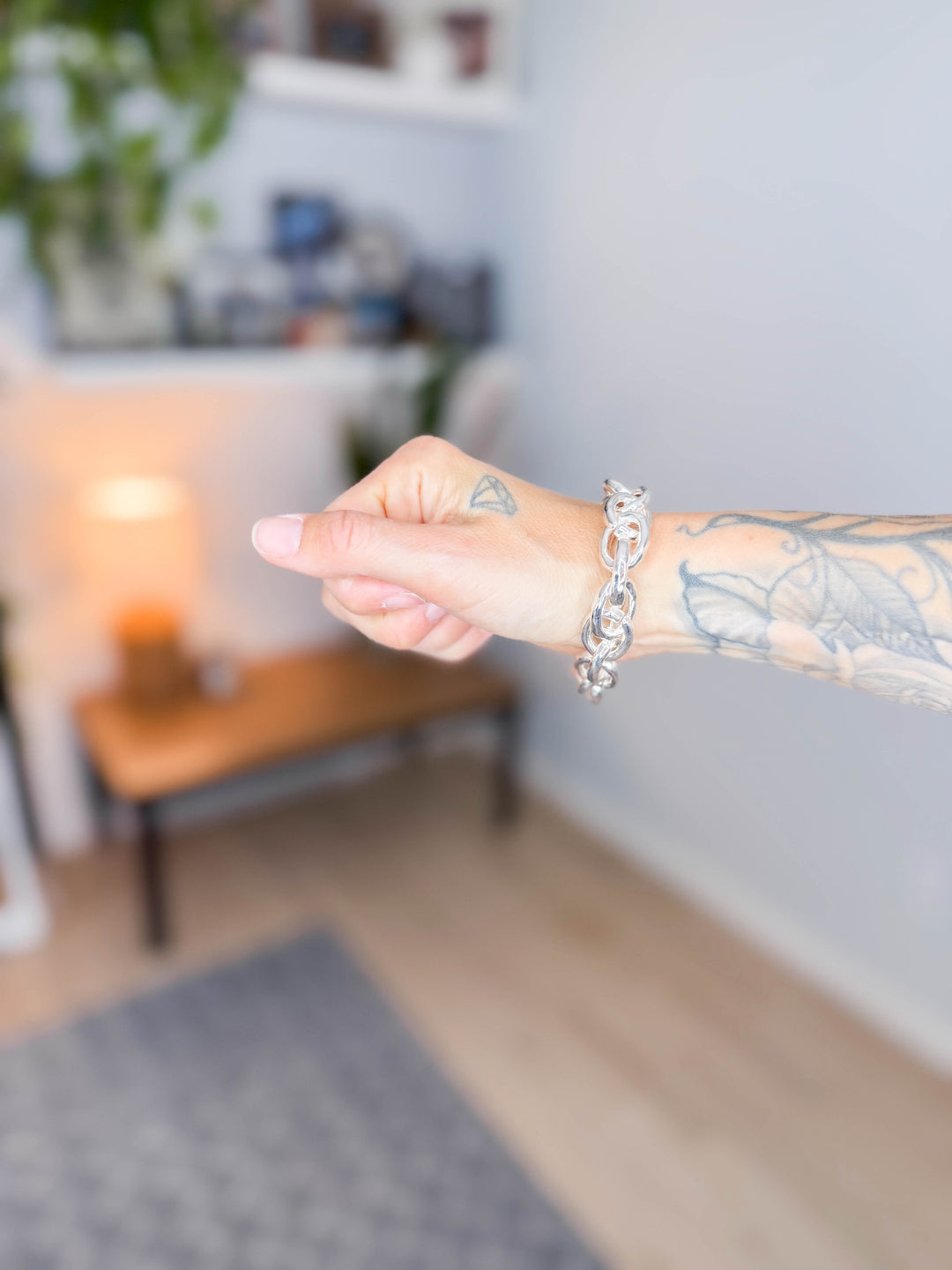 Tiva Link Chain Stretch Bracelet- SILVER
