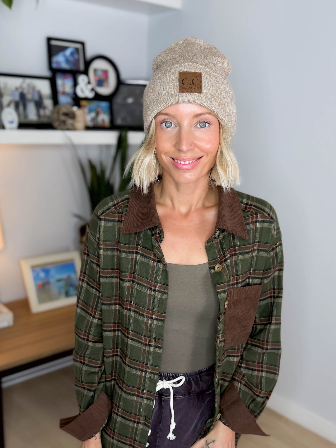 CC Classic Beanie- DARK BEIGE MIX