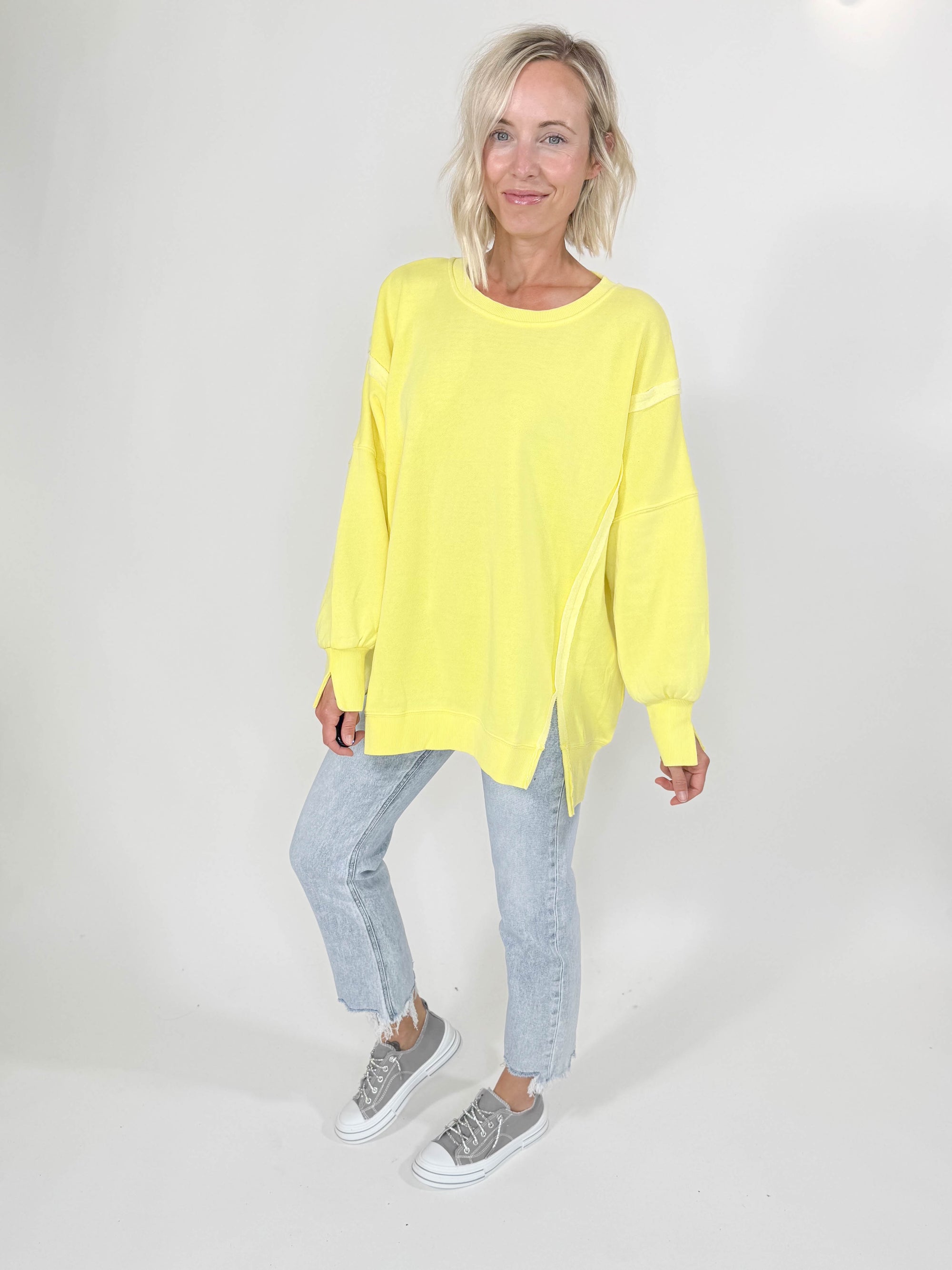 Vail Crewneck Pullover- LEMON-FINAL SALE