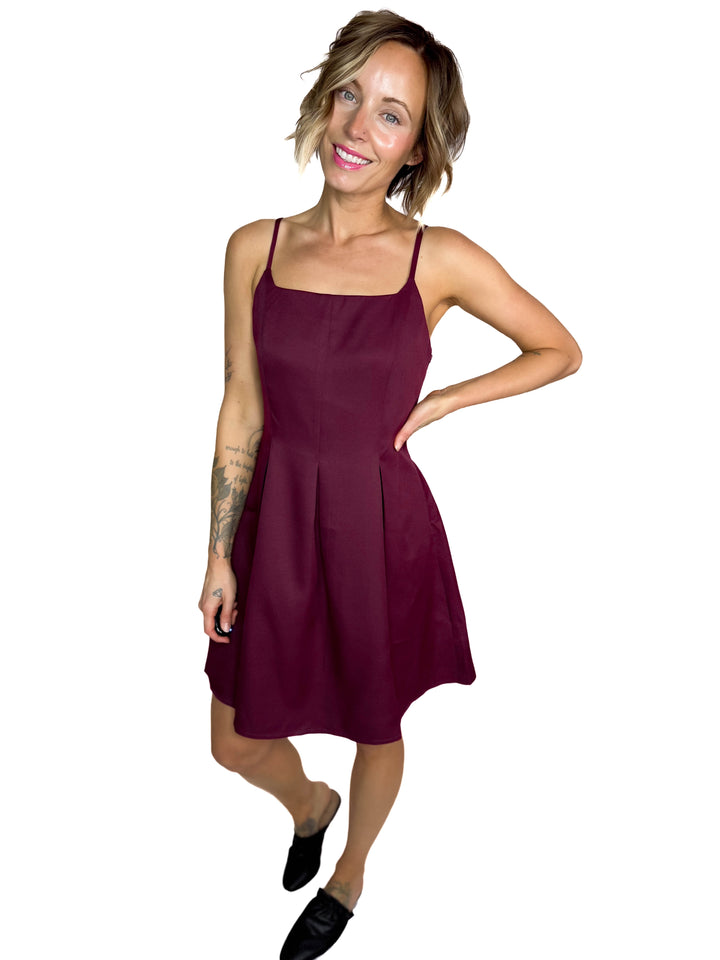 Suri Square Neck Fit + Flare Dress