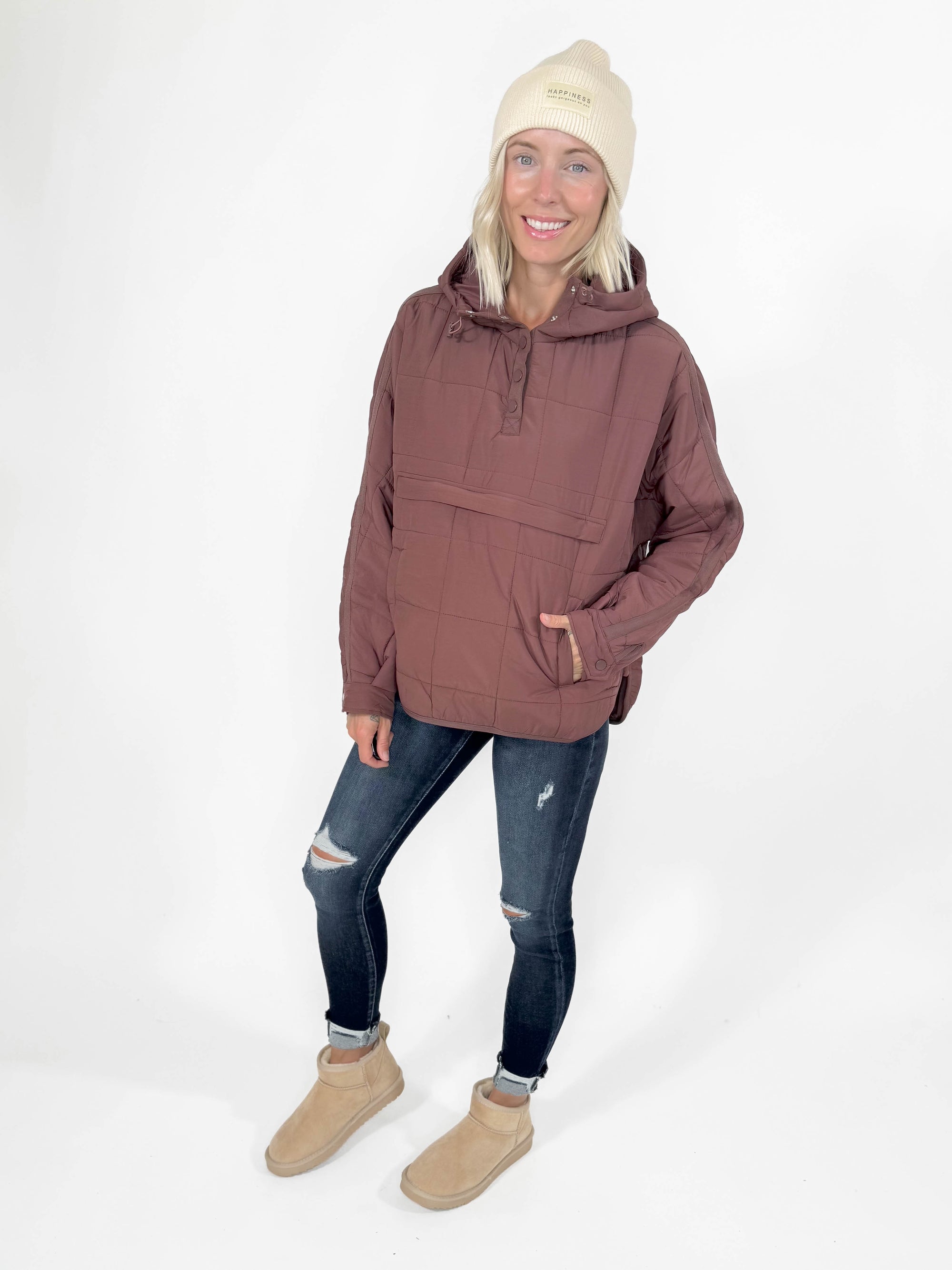 Misty Puffer Pullover- MOCHA