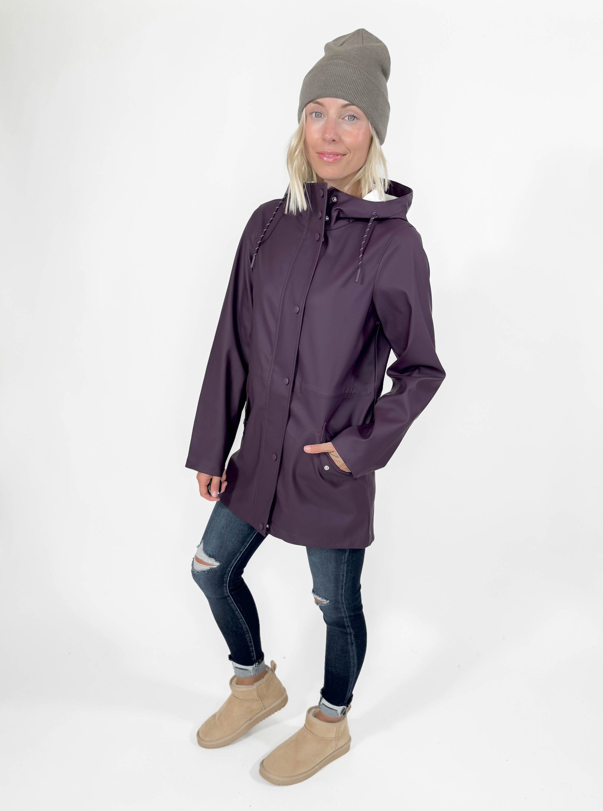 VERO MODA Sitka Rain Jacket- PLUM