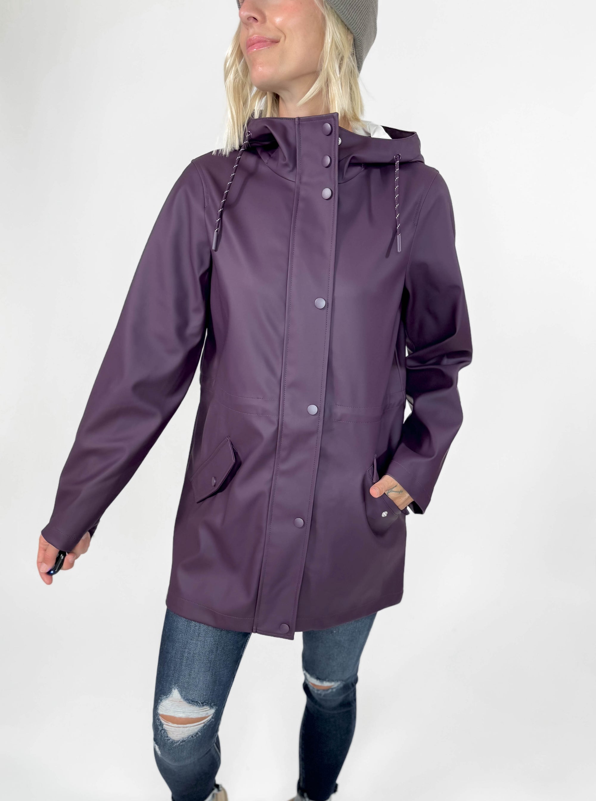 VERO MODA Sitka Rain Jacket- PLUM