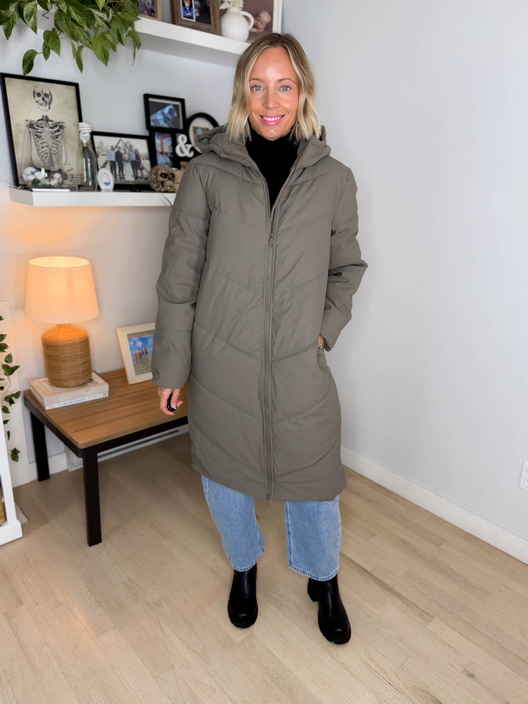 ONLY Rikka Water Repellant Puffer Coat- OLIVE TAUPE