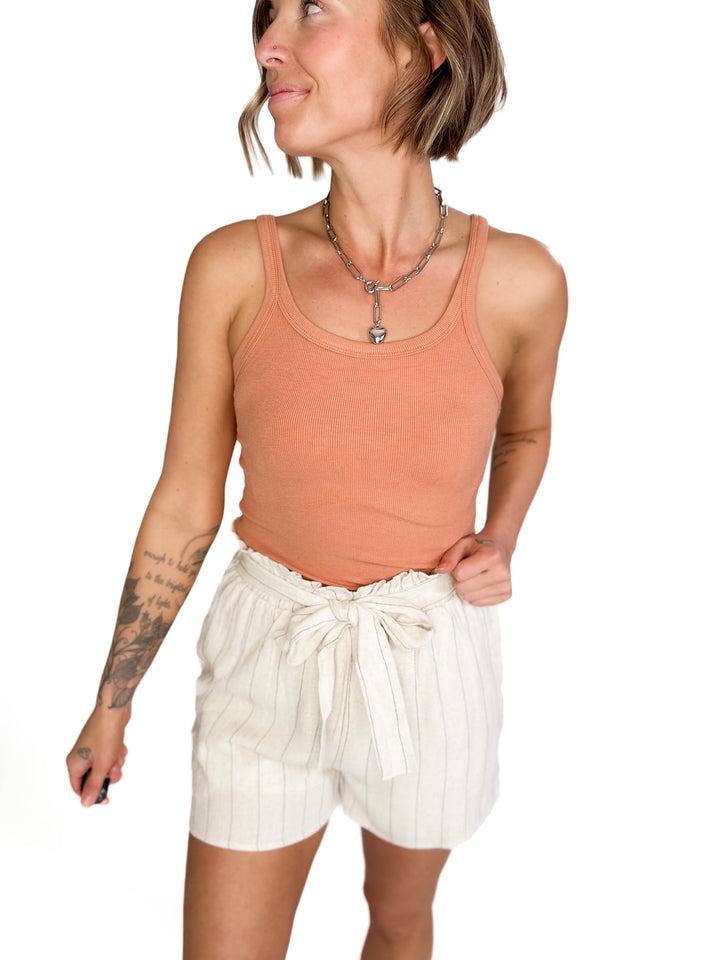 Salish Ribbed Basic Tank- GINGER-FINAL SALE