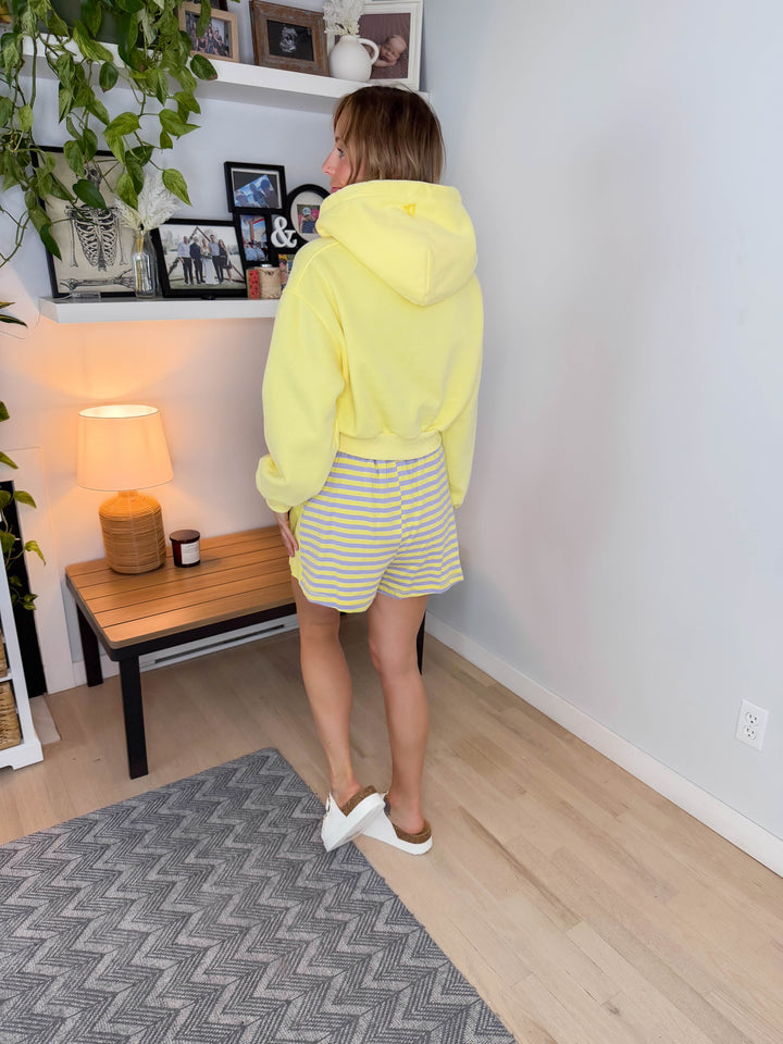 Harbour French Terry Shorts- LAVENDER LEMON