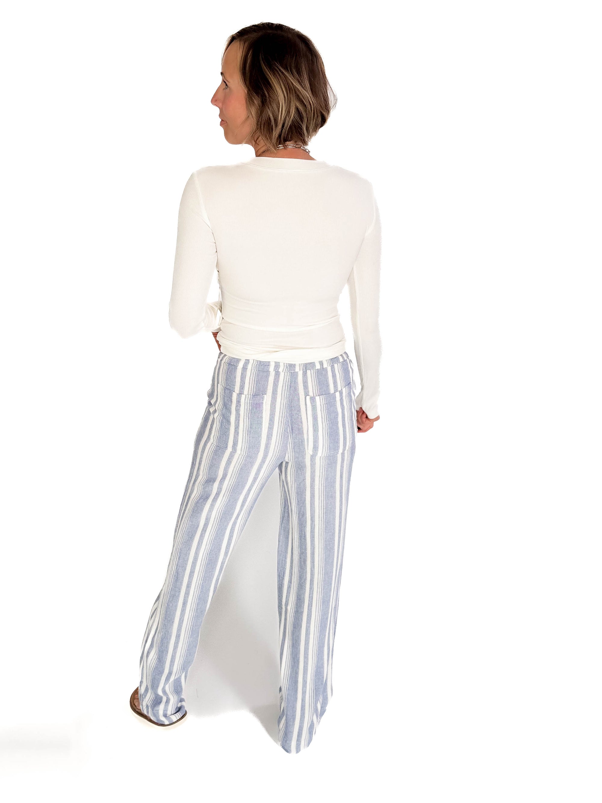 MONO B Linley Ribbed Scoop Neck- WHITE