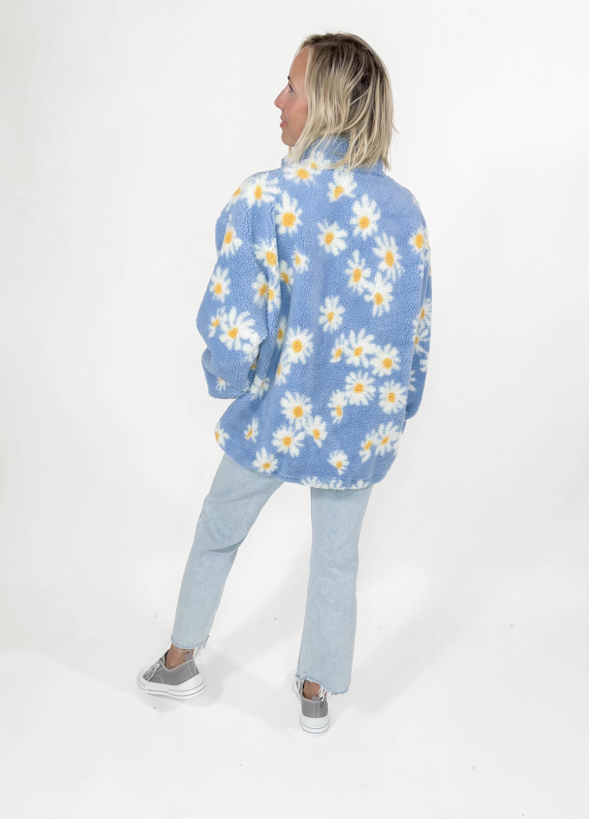 Cutesie Daisy Sherpa 1/2 Zip