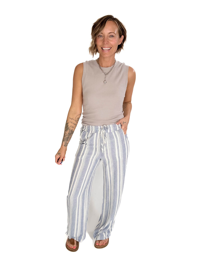 Shoreline Crewneck Tank- TAUPE GREY-FINAL SALE